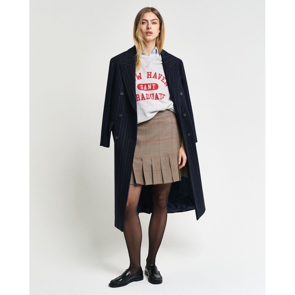 GANT Midi sijonas moterims, Ruda, Checked pleated skirt 5