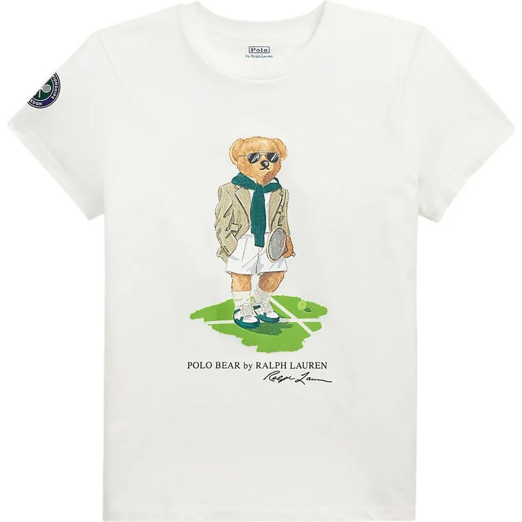 POLO RALPH LAUREN Marškinėliai trump. rankovėmis moterims, Balta, Knit-t-shirt