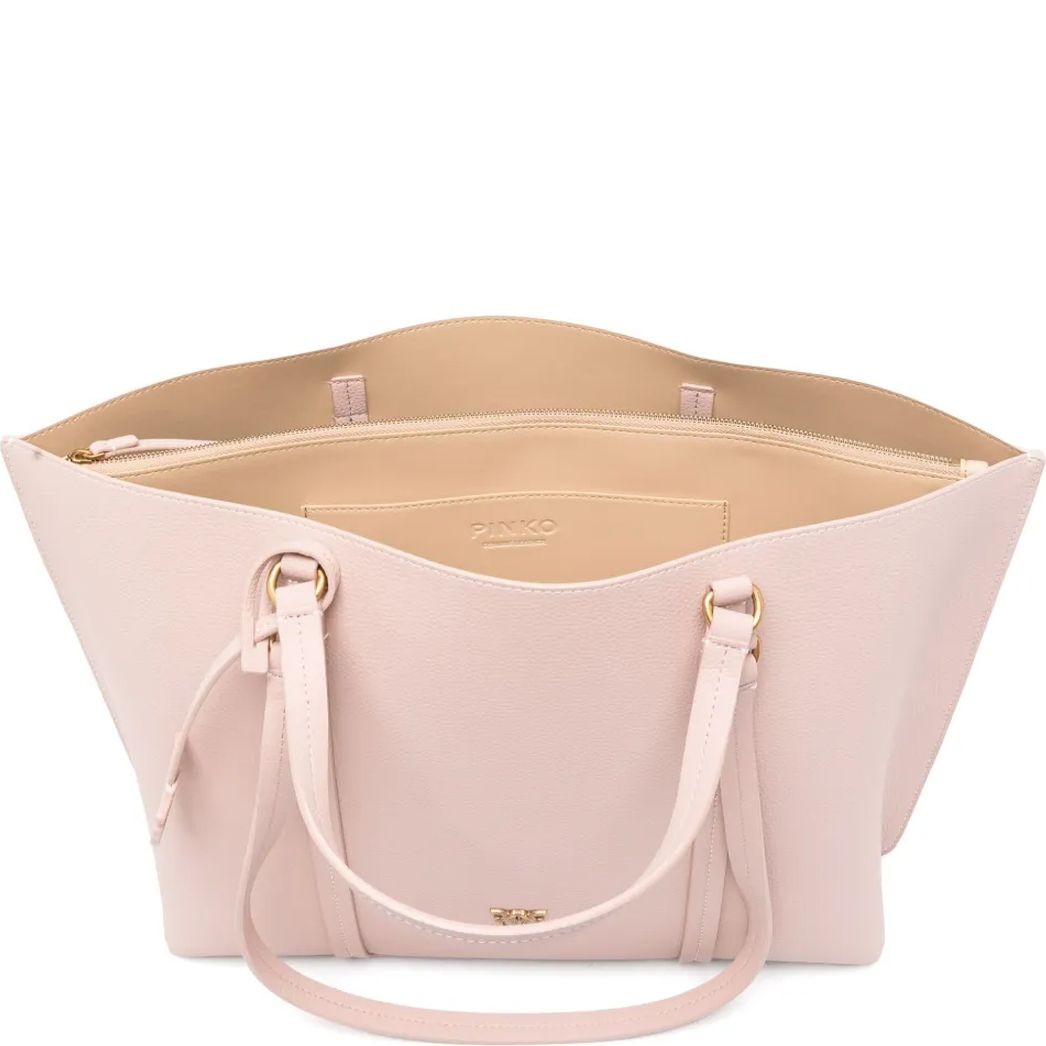 PINKO Pirkinių krepšys moterims, Rožinė, Large love-birds tote bag 4