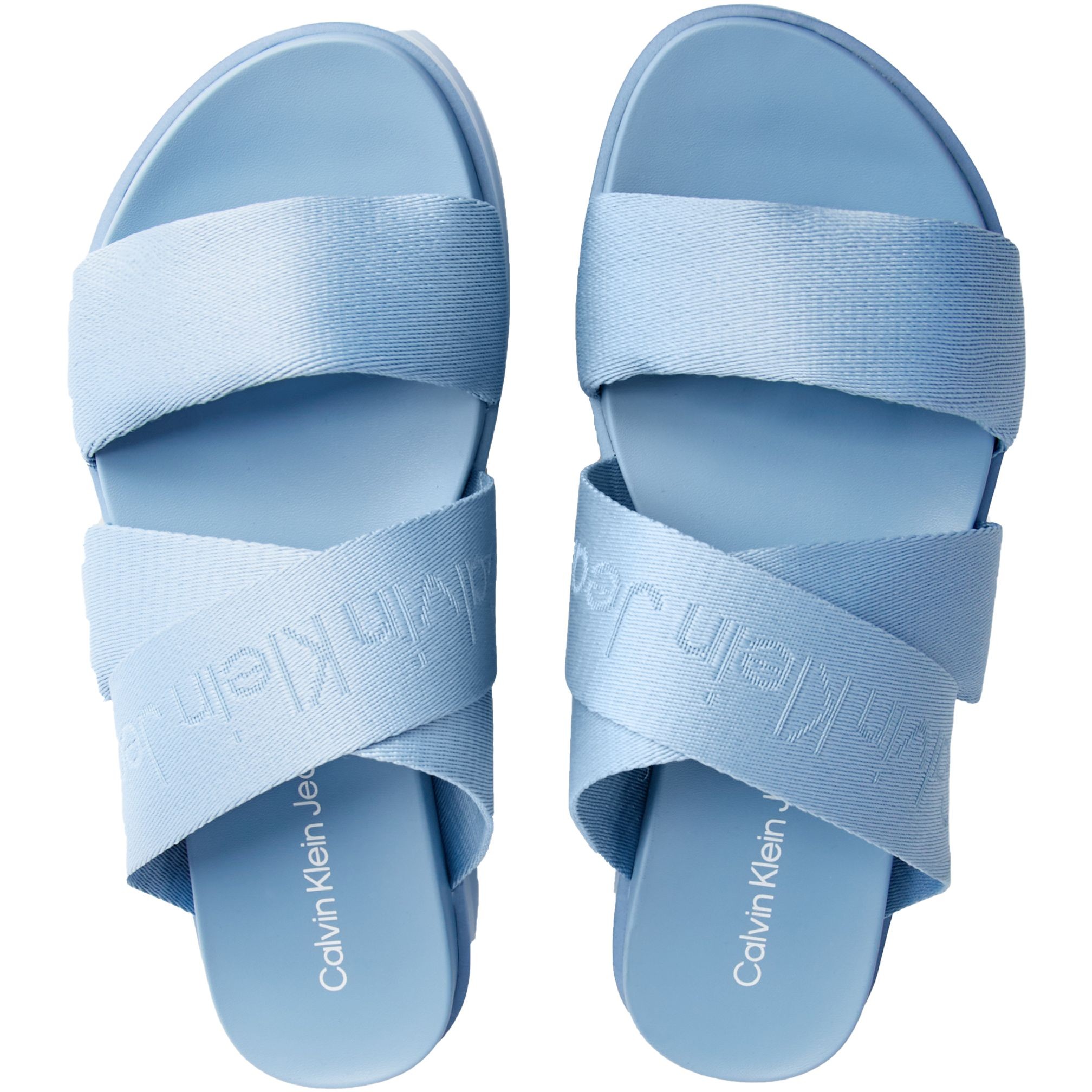 CALVIN KLEIN JEANS Šlepetės moterims, Mėlyna, Flatform sandal webbing 4