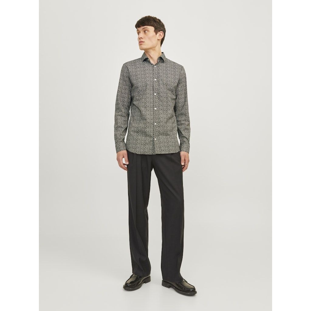 JACK & JONES Marškiniai ilgomis rankovėmis vyrams, Marga, Black pool stretch 3