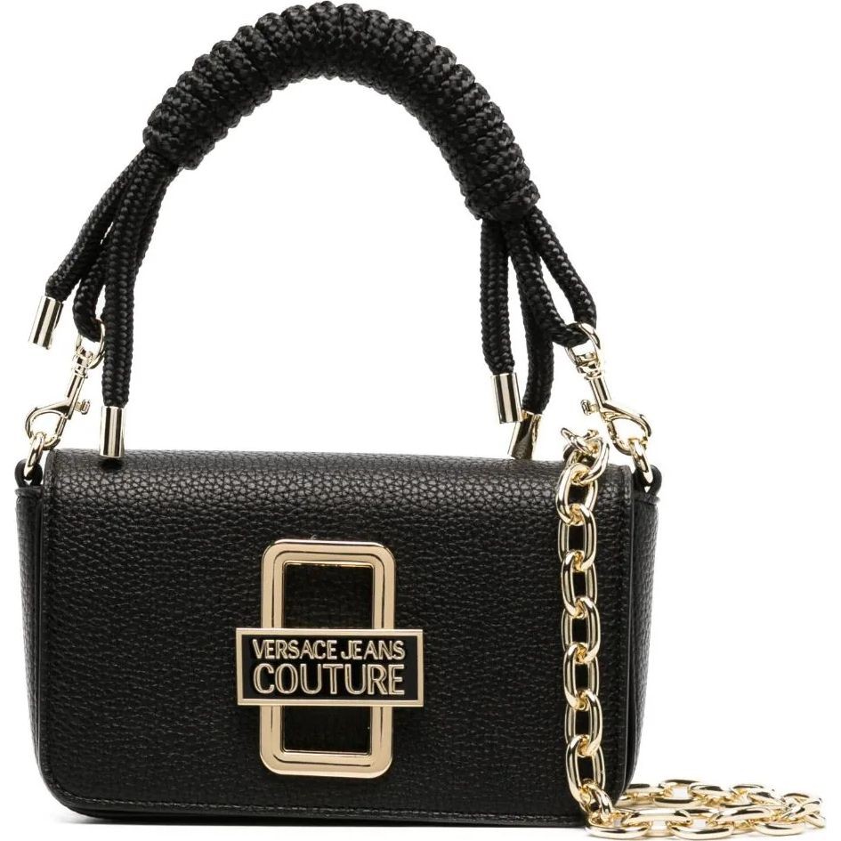 VERSACE JEANS CUTURE Rankinė per petį moterims, Juoda, Logo twist  crossbody 1