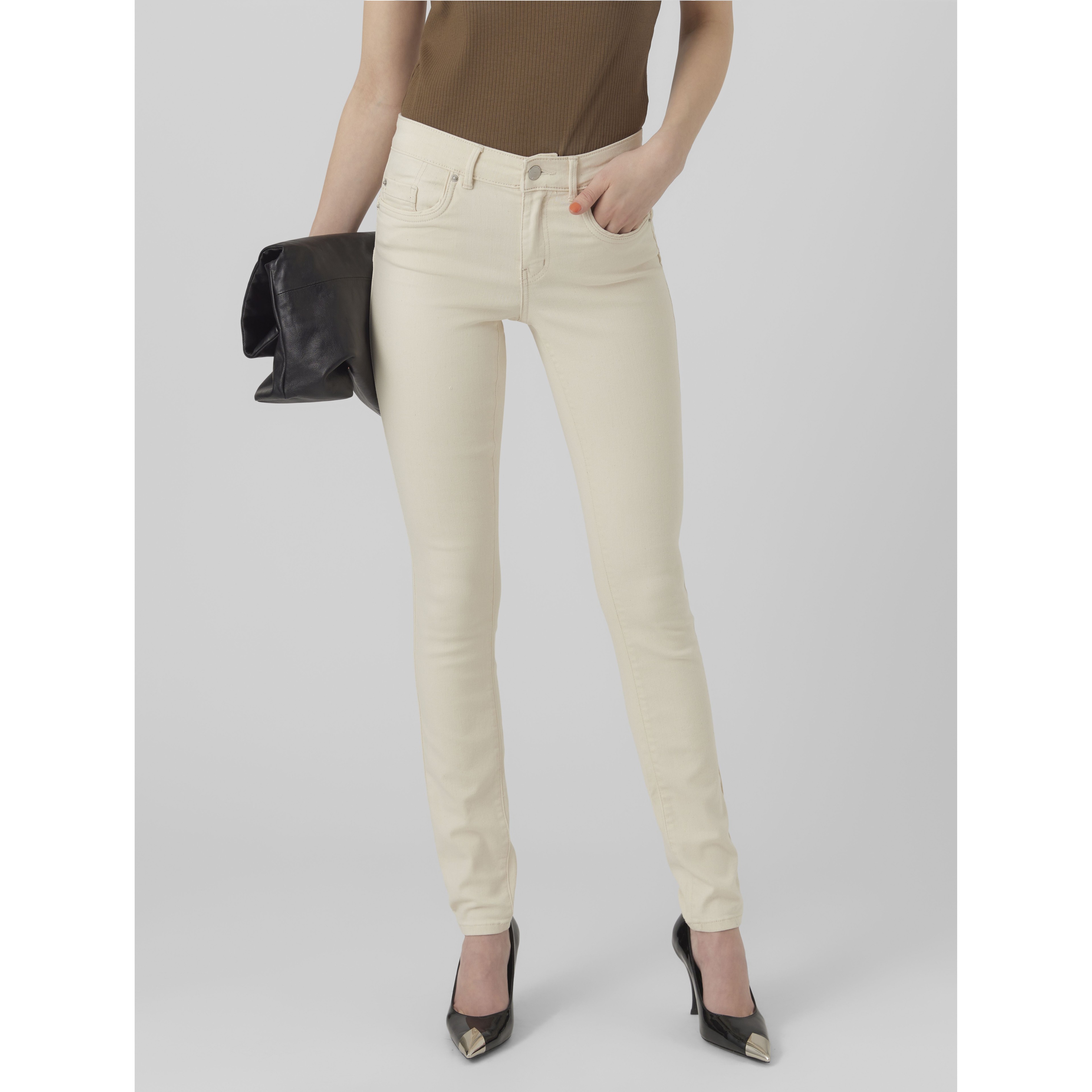 VERO MODA Tiesūs džinsai moterims, Rožinė, VMALIA MR SKINNY SHAP 3