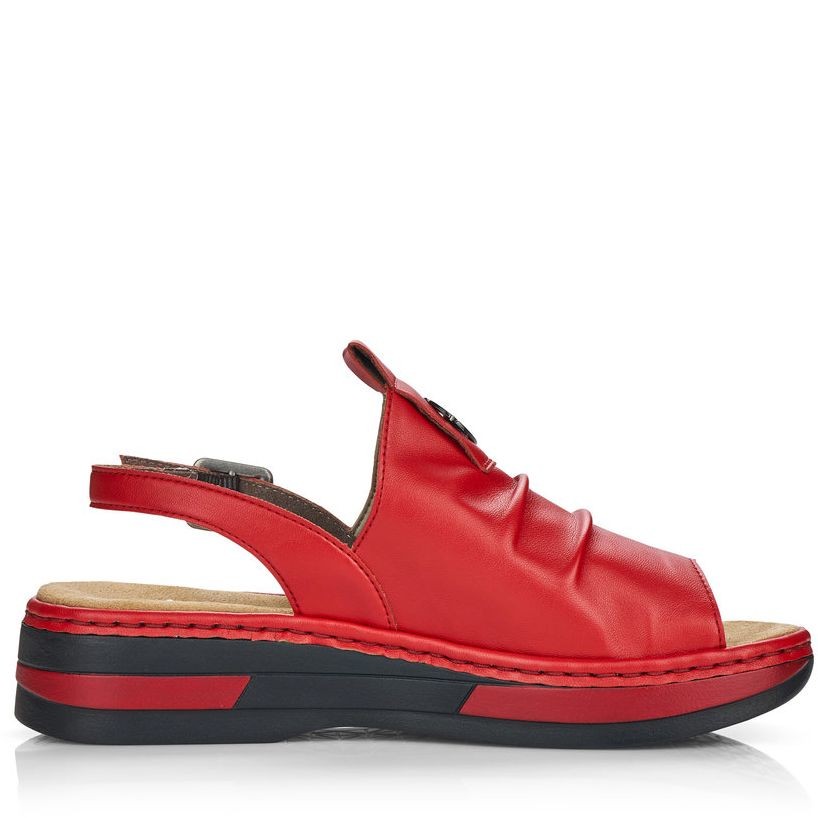 RIEKER Basutės moterims, Raudona, SANDALS 3