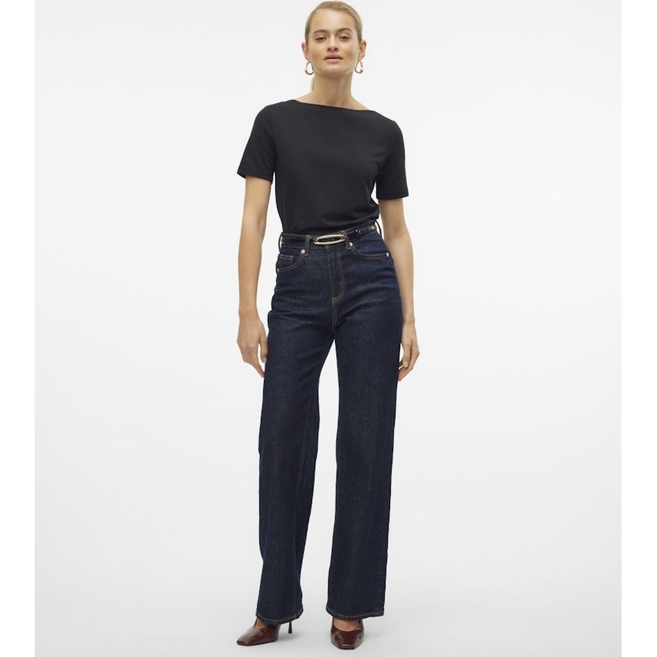 VERO MODA Palaidinės moterims, Juoda, VMPANDA MODAL S/S TO 4