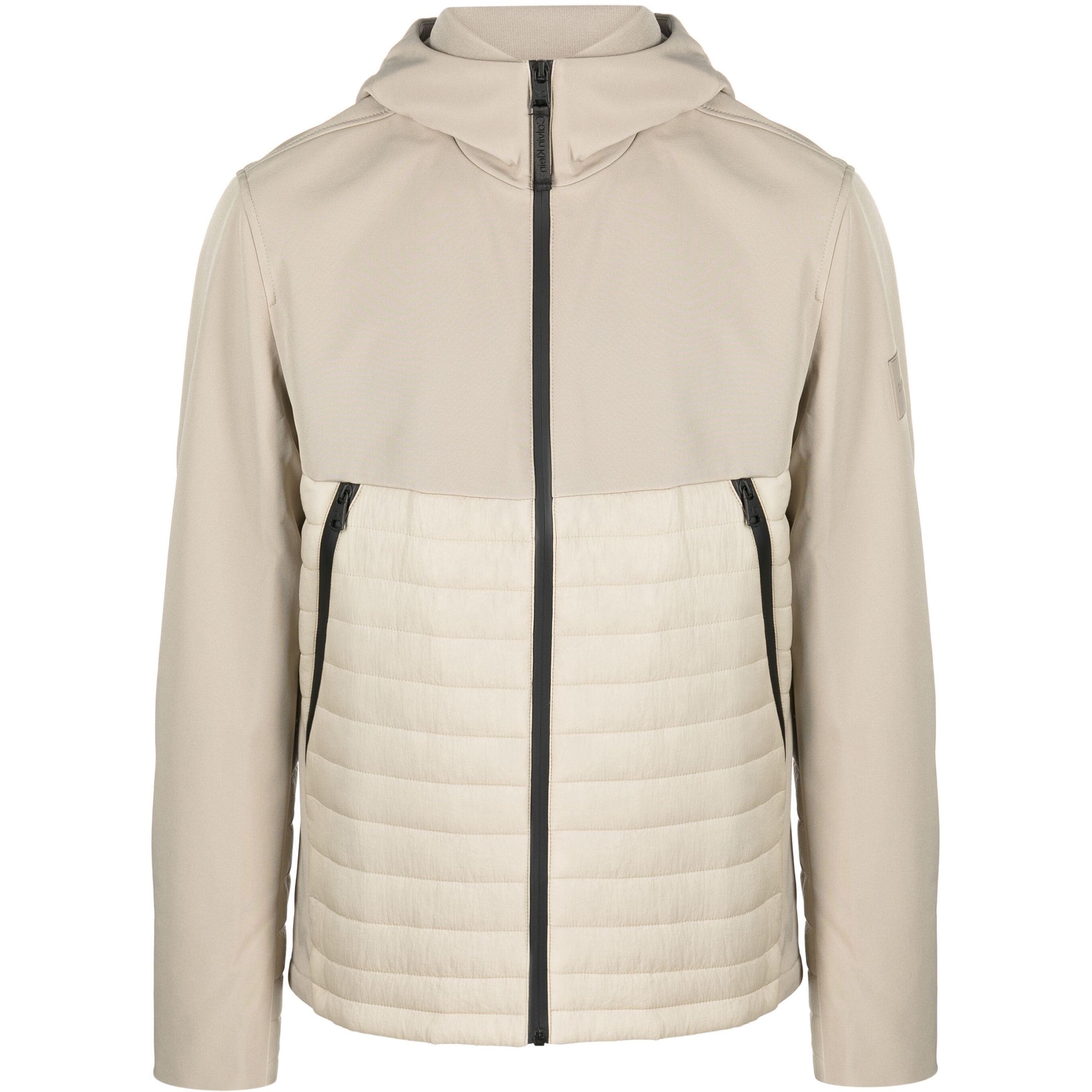 CALVIN KLEIN Lengva striukė vyrams, Pilka, Quilted mix media jacket hood 1
