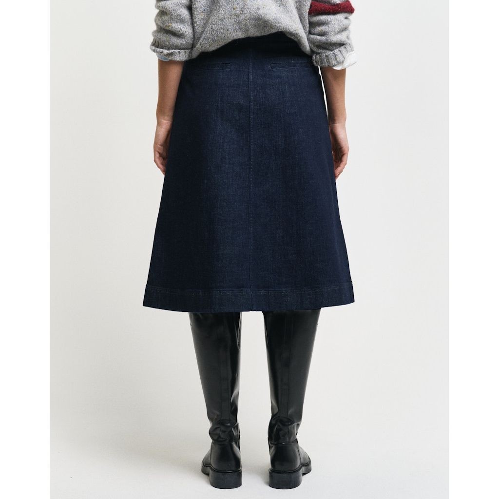 GANT Midi sijonas moterims, Mėlyna, Denim skirt 3