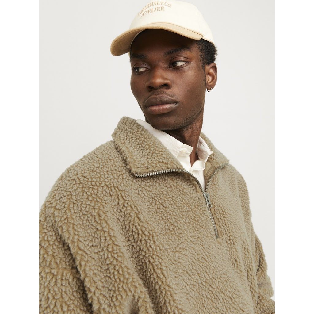 JACK & JONES Megztinis vyrams, Smėlio, Roxbury teddy sweat high neck 2