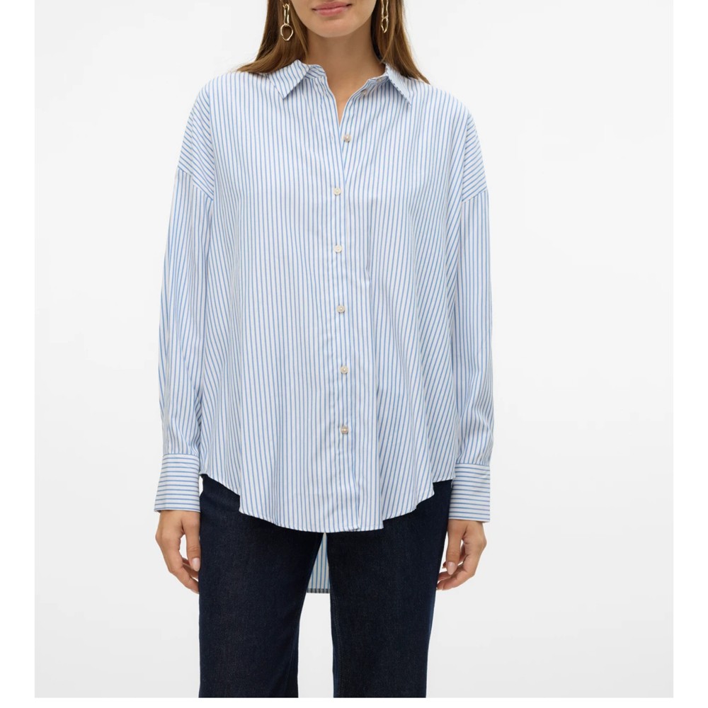 VERO MODA Marškiniai moterims, Balta, Nora oversize shirt 2