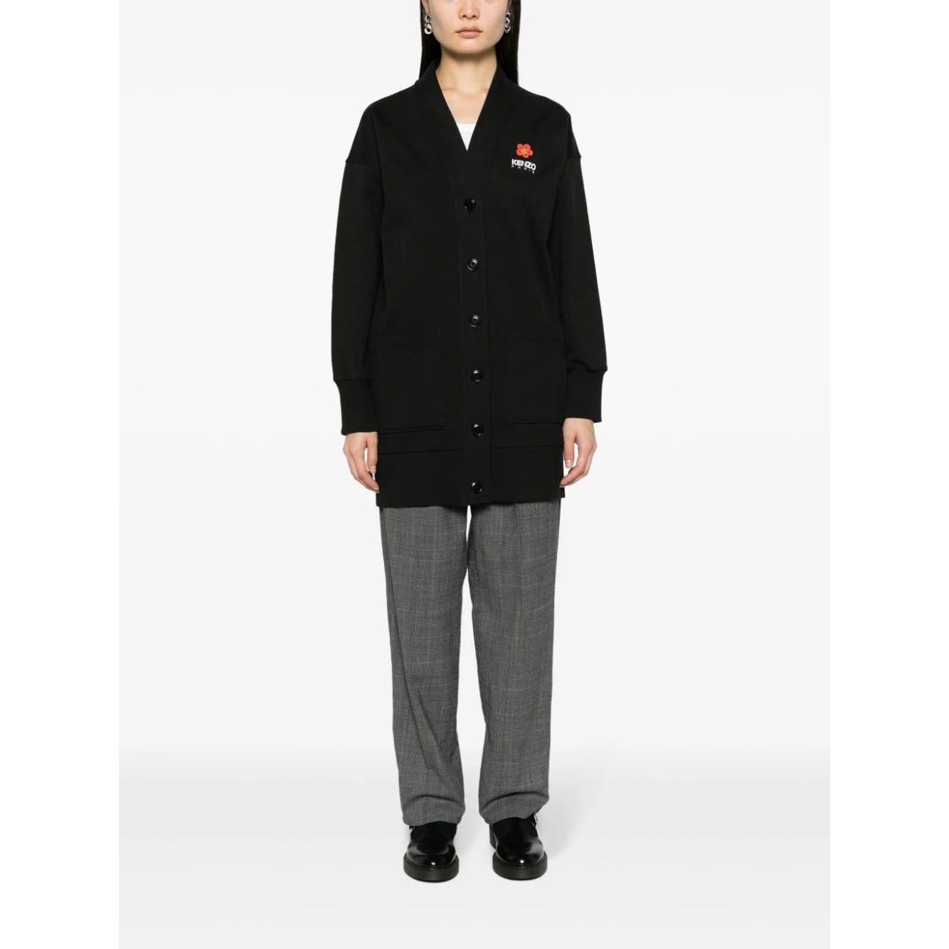 KENZO Mini suknelė moterims, Juoda, Kenzo target shirting dress 3