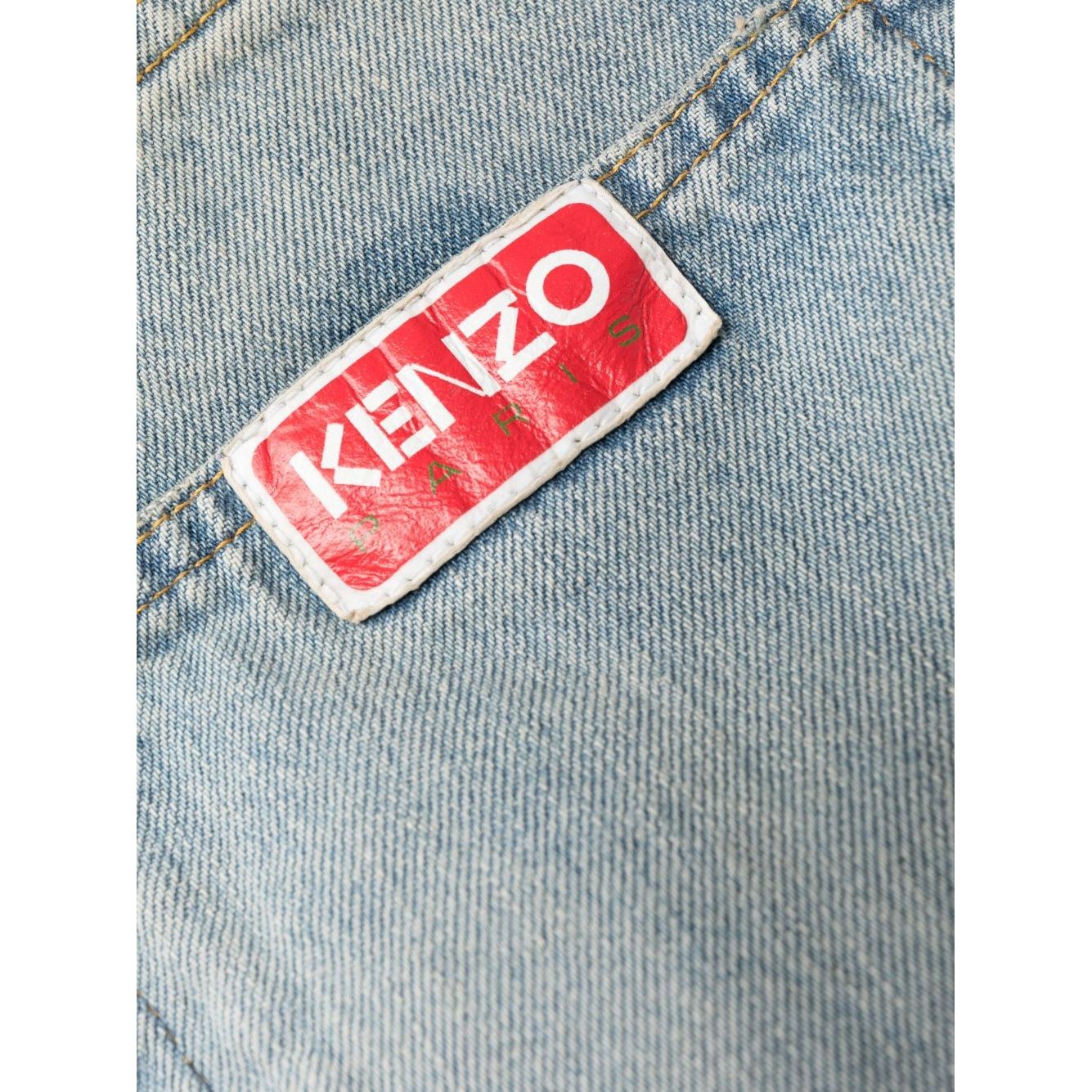 KENZO Platūs džinsai moterims, Mėlyna, Bleach dirty ayme wide jean 2