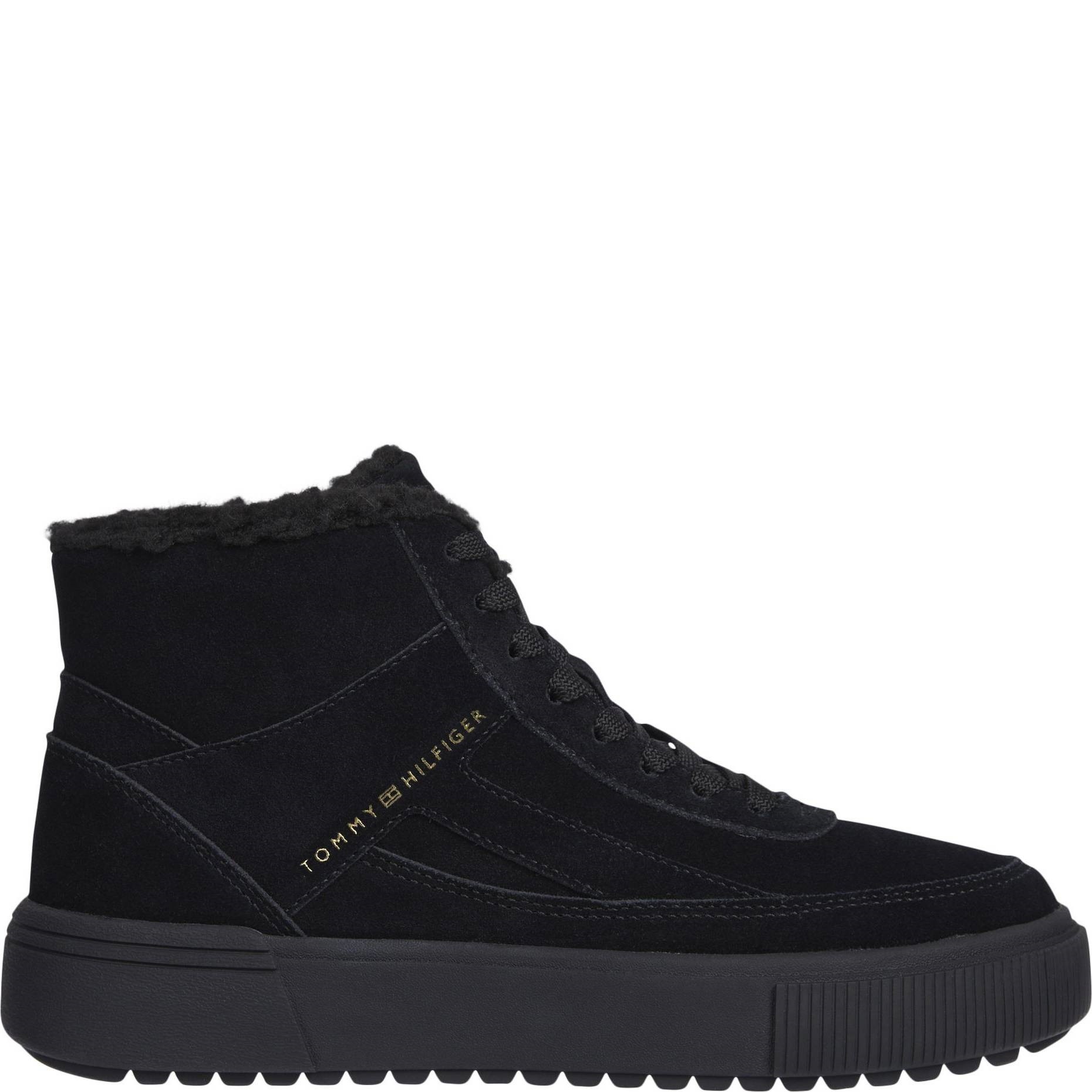 TOMMY HILFIGER Pašiltinti aulinukai moterims, Juoda, Vulc winter sneaker 1
