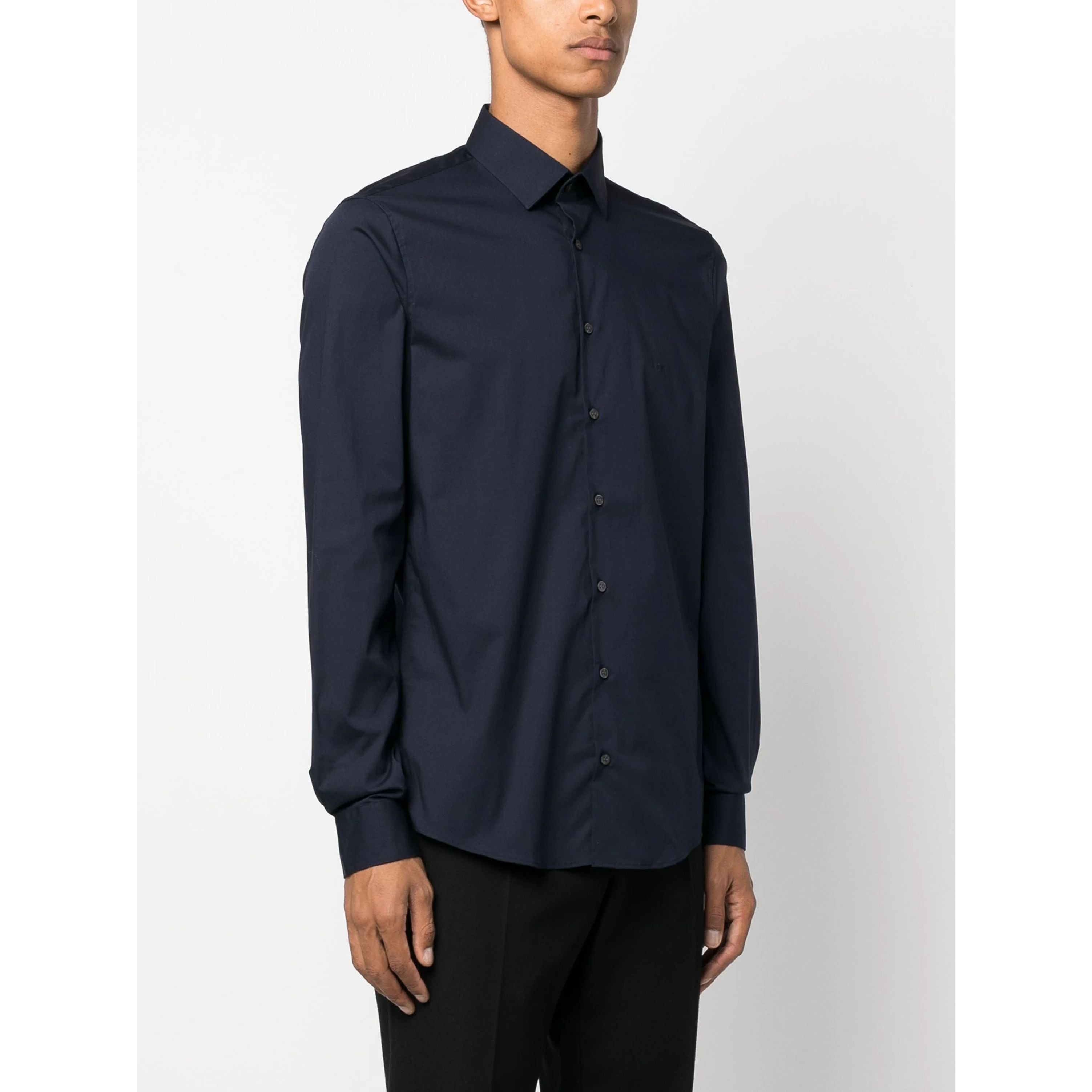 CALVIN KLEIN Marškiniai ilgomis rankovėmis vyrams, Mėlyna, Poplin stretch slim shirt 3