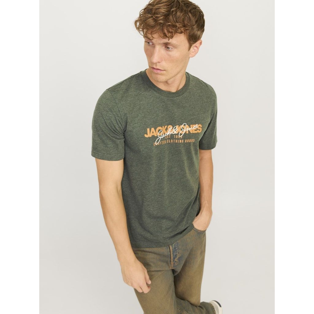 JACK & JONES Marškinėliai vyrams, Chaki, Alvis tee 3