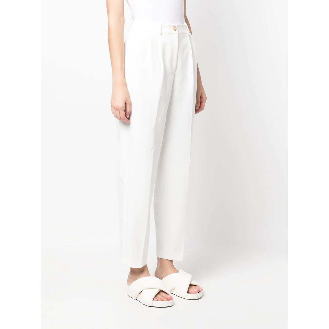 TOMMY HILFIGER Formalios kelnės moterims, Balta, Tapered pleated pant 2