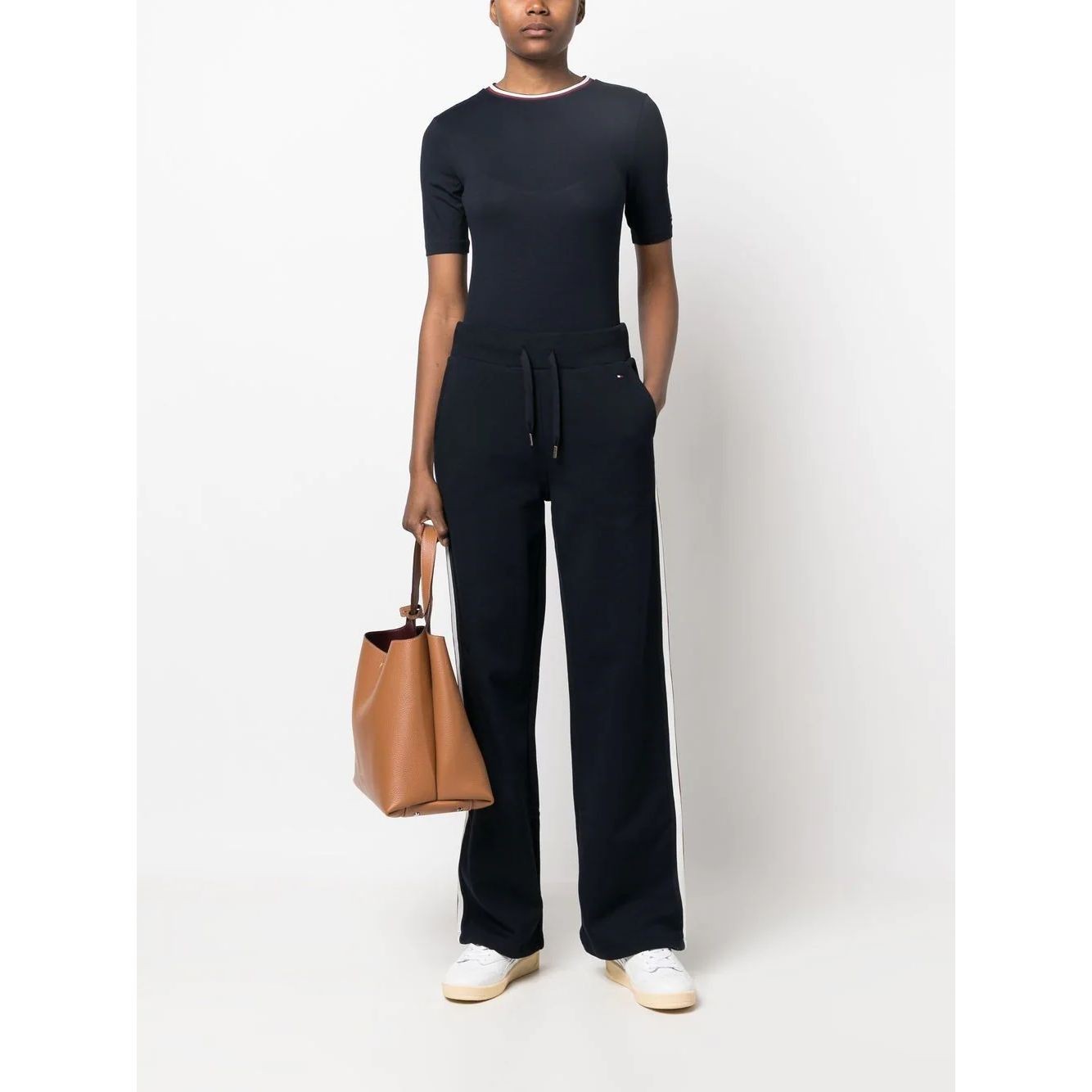 TOMMY HILFIGER Laisvalaikio kelnės moterims, Mėlyna, Brush terry regular sweatpants 2