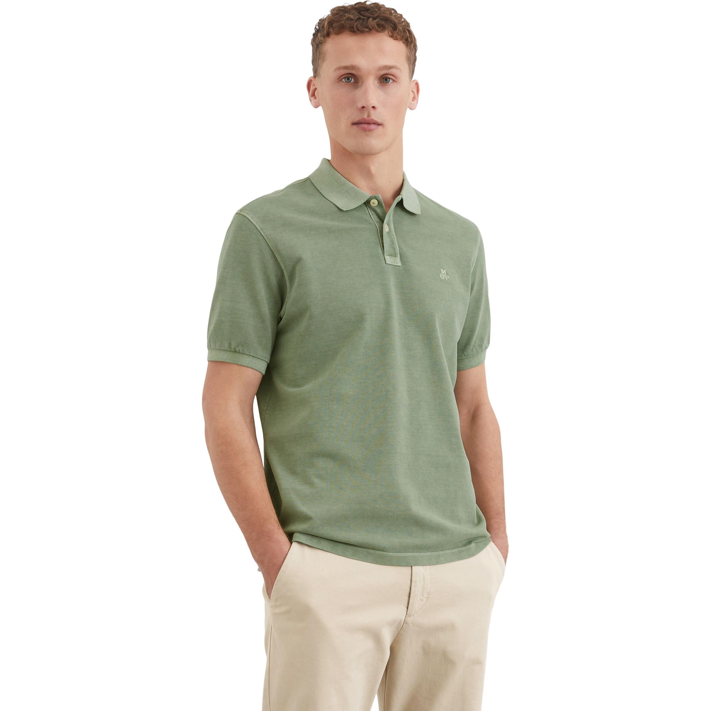 MARC O'POLO Polo marškiniai trumpos rank. vyrams, Žalia, Polo short M22226653000 2