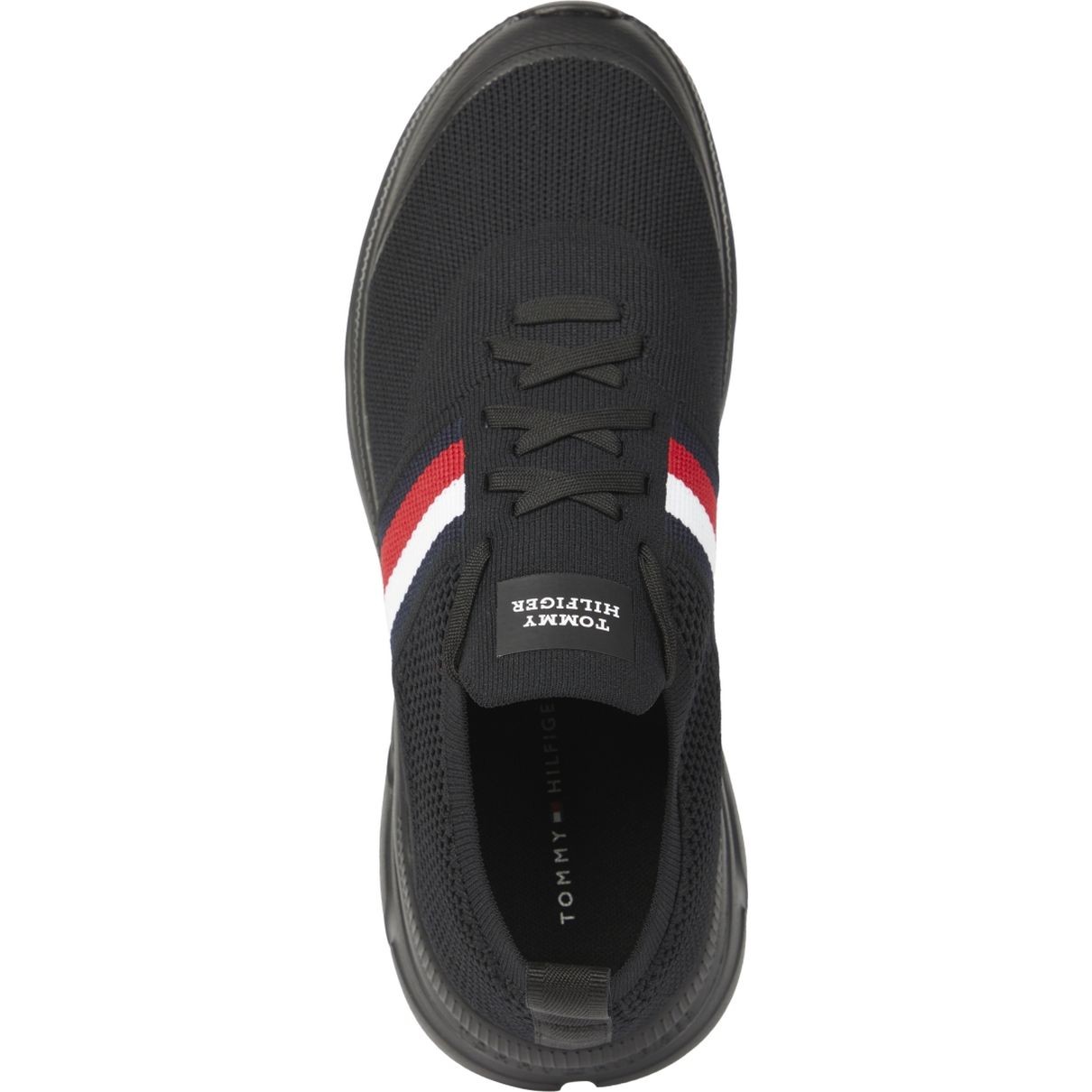 TOMMY HILFIGER Laisvalaikio bateliai vyrams, Juoda, Modern knit stripes leisure 2