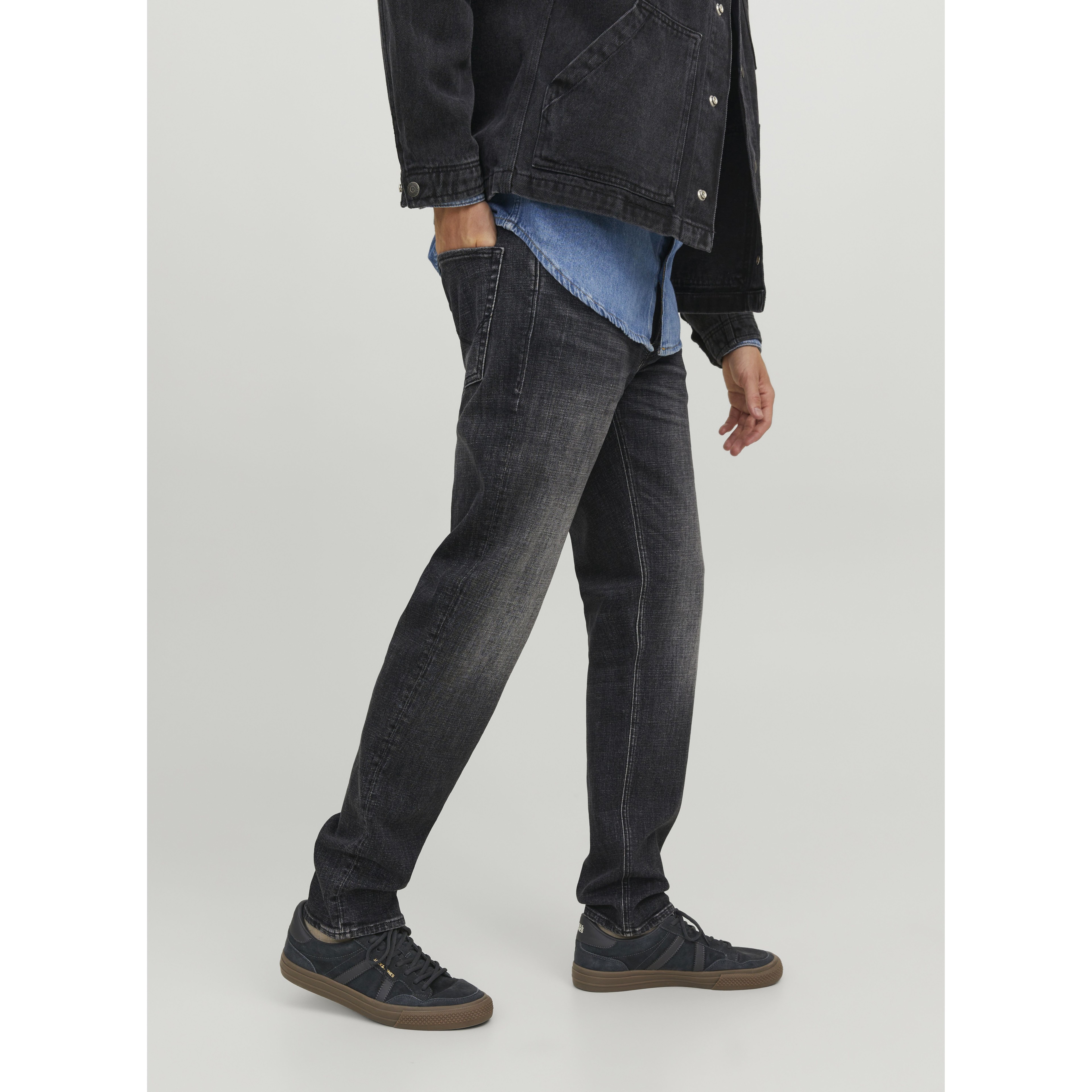 JACK & JONES Slim džinsai vyrams, Juoda, JJIMIKE JJORIGINAL JOS 2