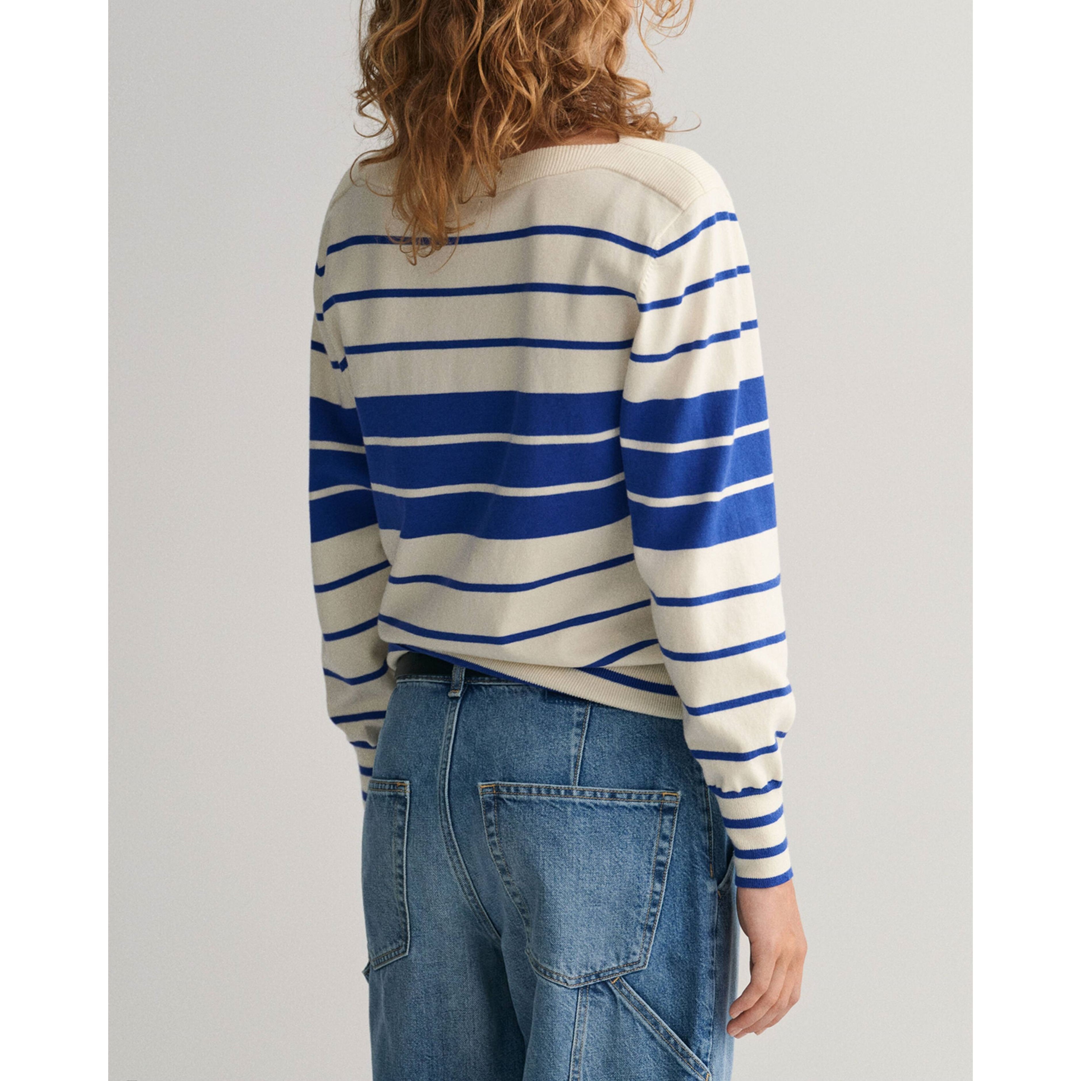 GANT Megztinis moterims, Mėlyna, BLOCK STRIPE BOAT 3