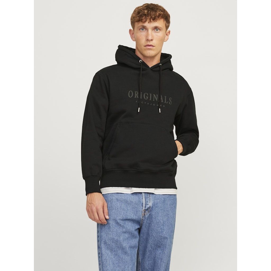 JACK & JONES Džemperis vyrams, Juoda, Frederik sberg sweat hood 2
