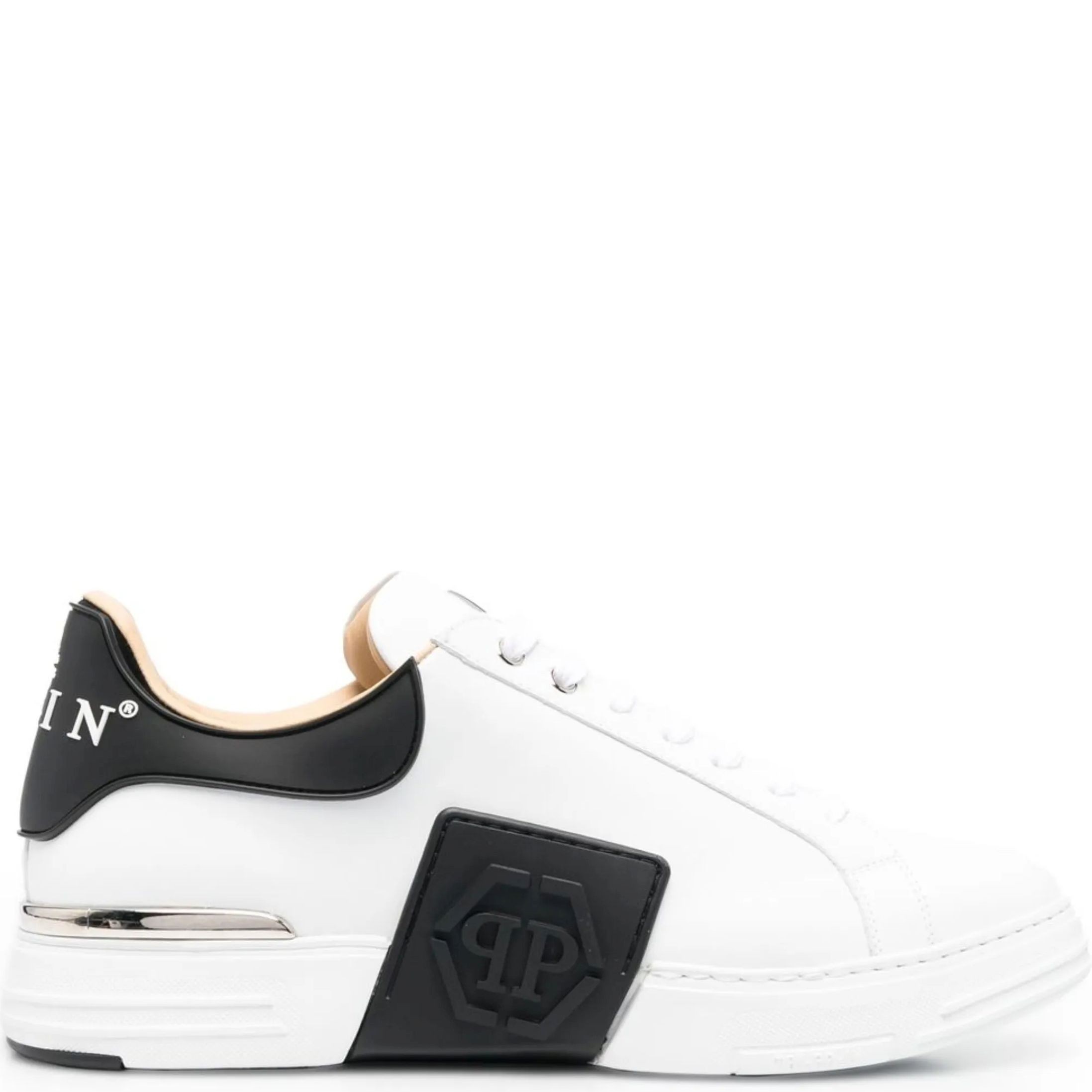 PHILIPP PLEIN Sportiniai bateliai vyrams, Balta, Lo-Top Sneakers Hexagon 2