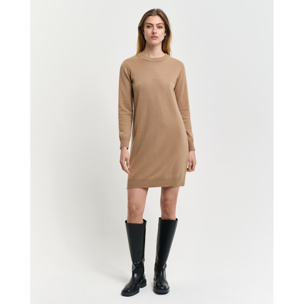 GANT Midi suknelė moterims, Ruda, Superfine lambswool dress 2