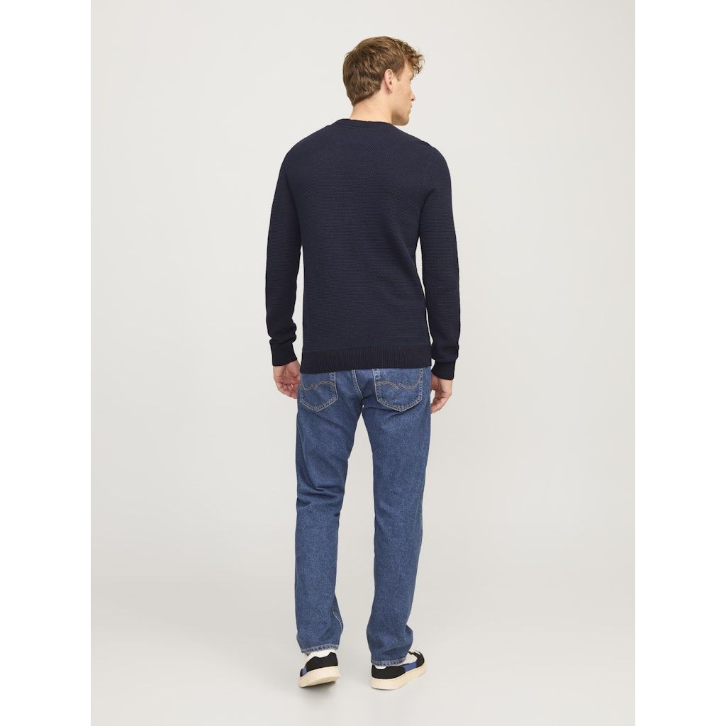 JACK & JONES Megztinis vyrams, Mėlyna, Globe knit crew neck 3