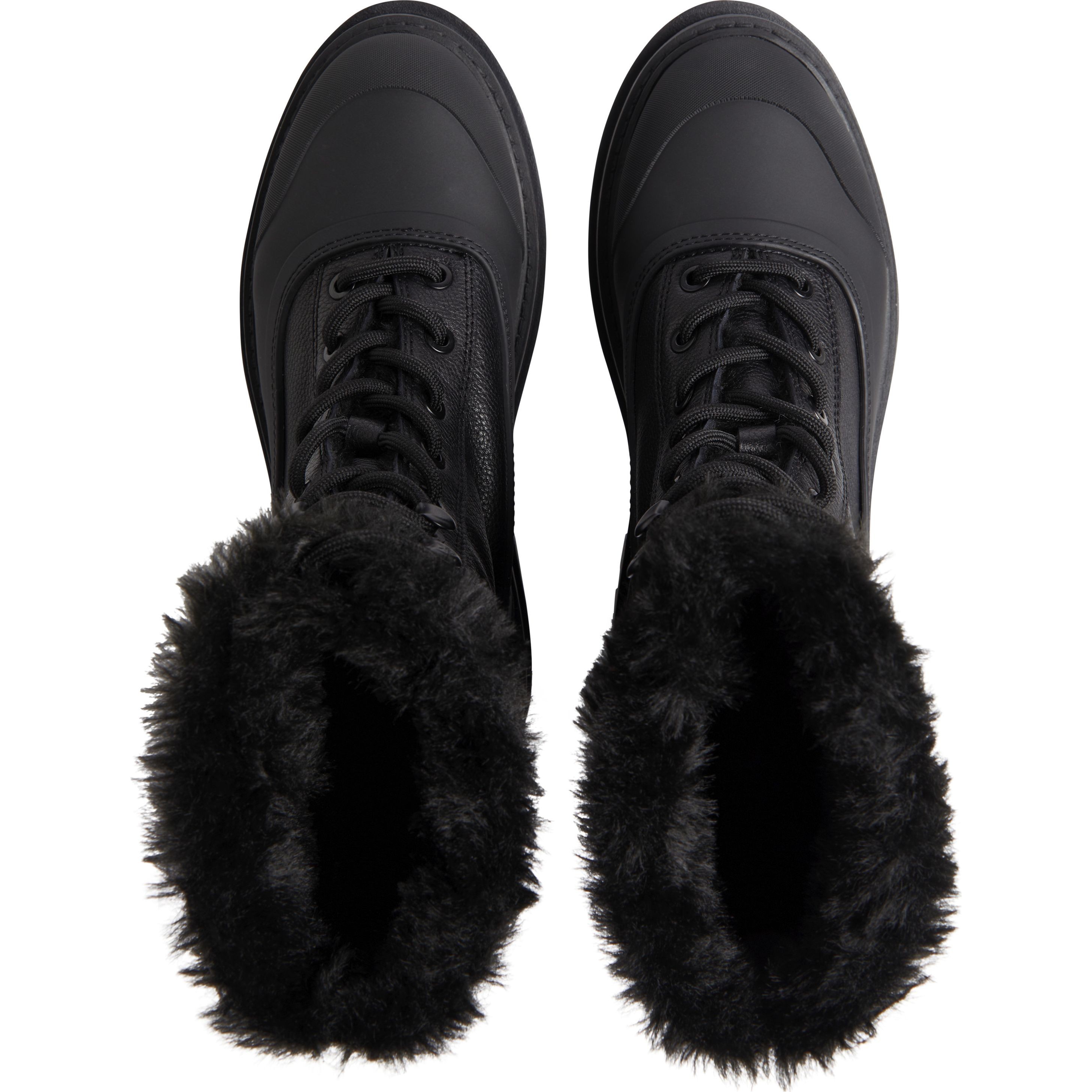 CALVIN KLEIN JEANS Pašiltinti aulinukai moterims, Juoda, Flatform lace up boot padded 4