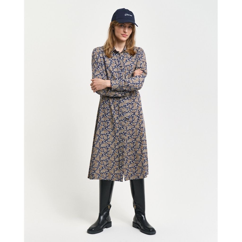 GANT Midi suknelė moterims, Marga, Slim paisley shirt dress 5