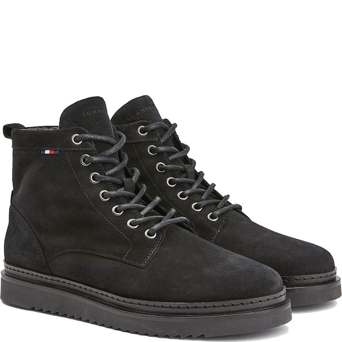 TOMMY HILFIGER Aulinukai vyrams, Juoda, CLEATED SUEDE BOOT 1
