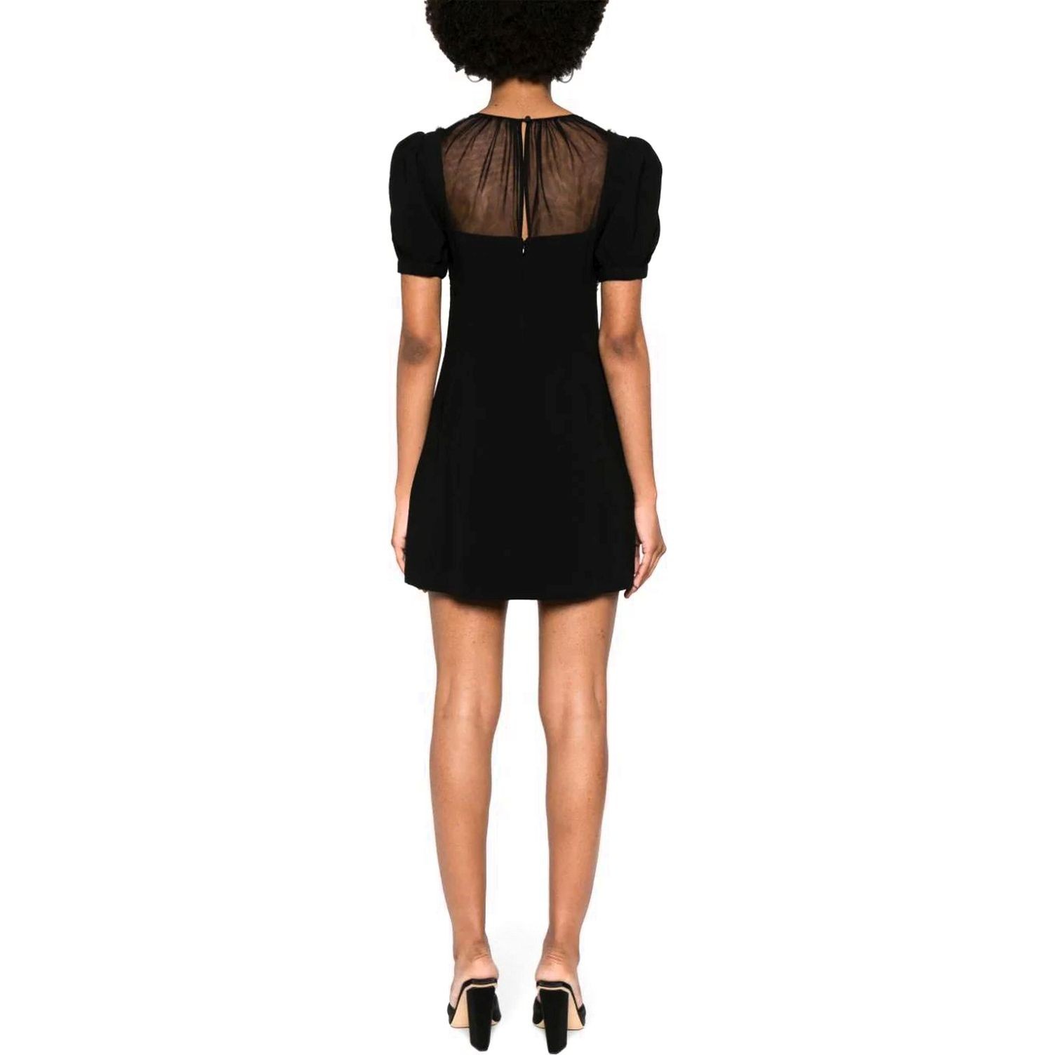 SELF PORTRAIT Mini suknelė moterims, Juoda, Crepe embellished mini dress 4