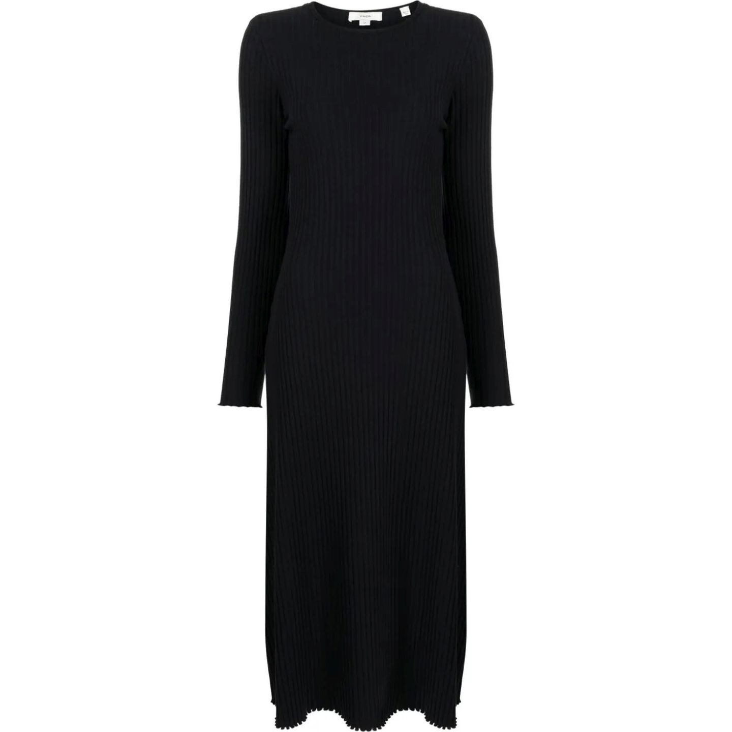 VINCE Maxi suknelė moterims, Juoda, Rib ls crew nk dress