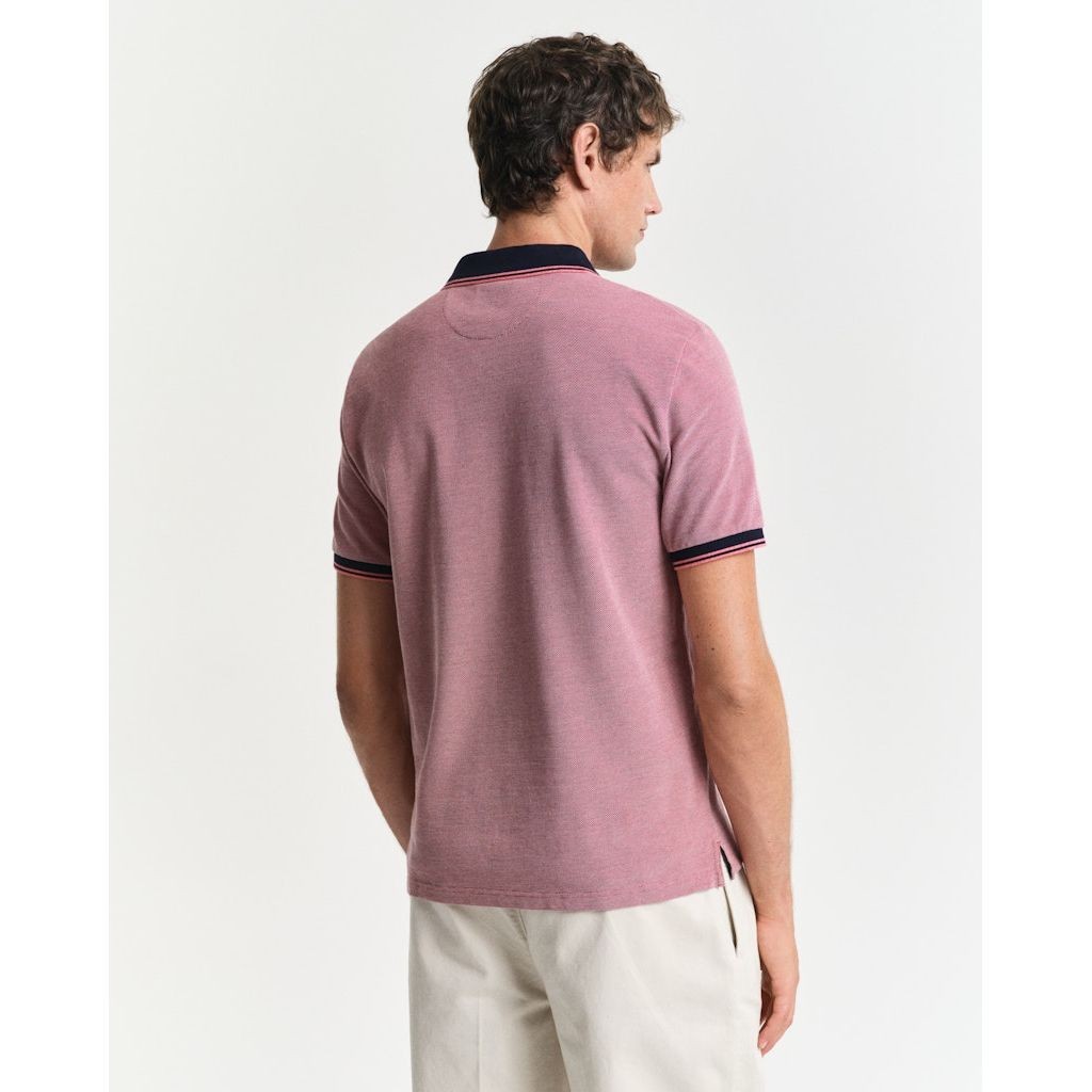 GANT Polo marškiniai trumpos rank. vyrams, Raudona, 4-col oxford SS pique 3