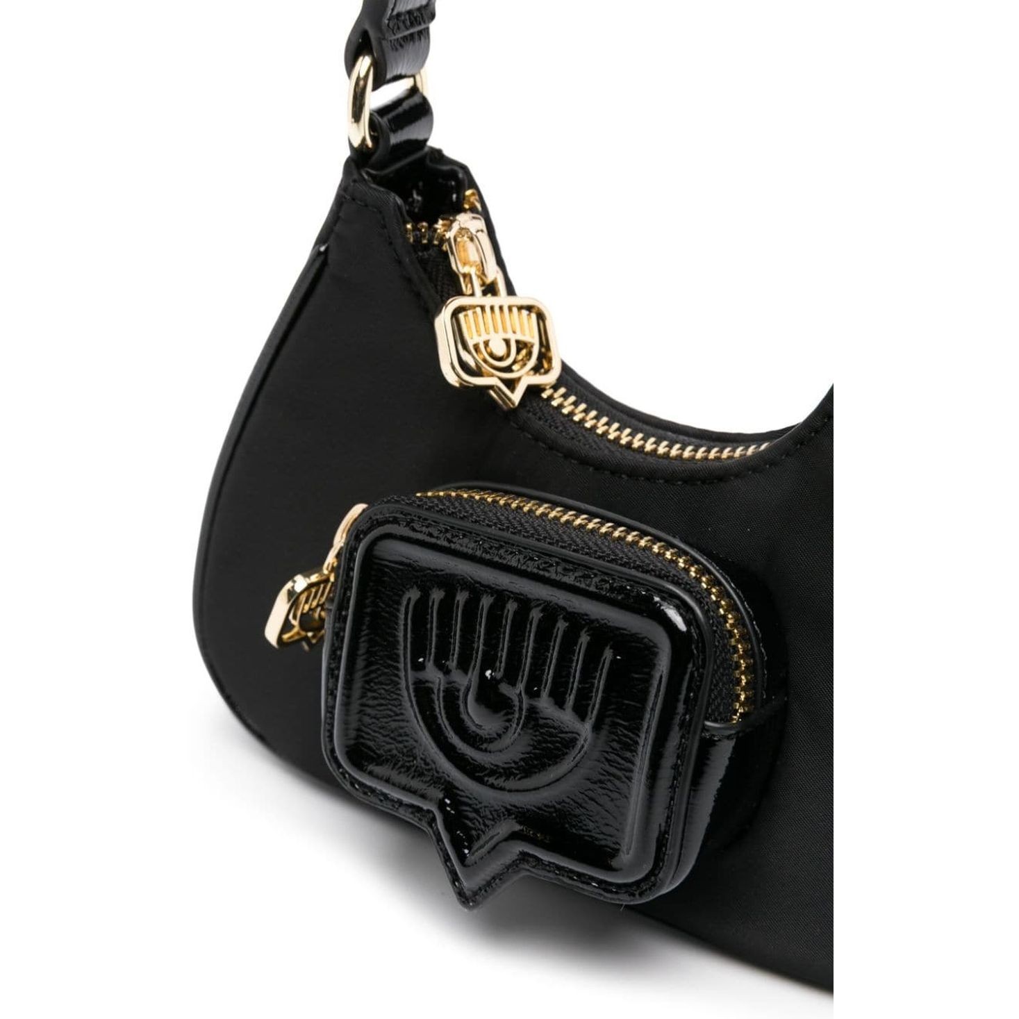 CHIARA FERRAGNI Rankinė, krepšys moterims, Juoda, Eyelike pocket  hobo bag 3