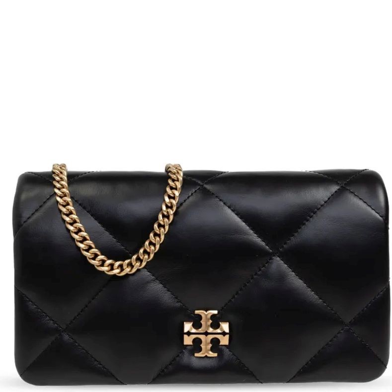 TORY BURCH Piniginė moterims, Juoda, Kira diamond quilt wallet 1