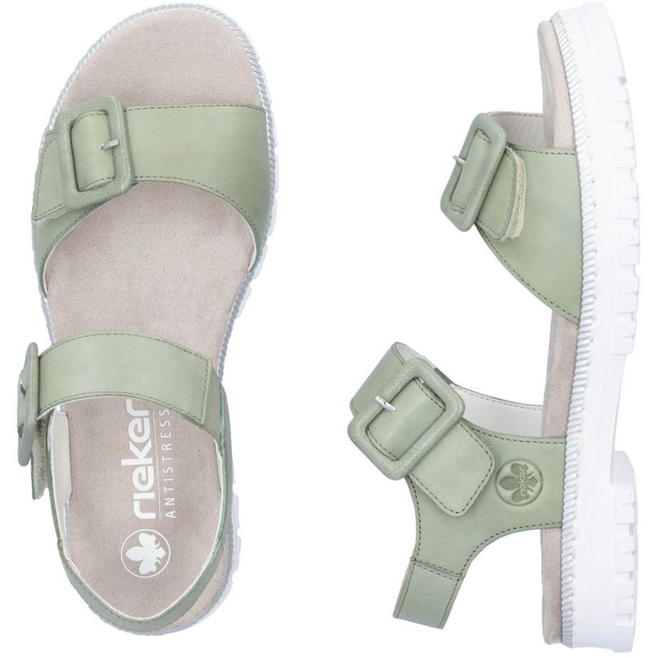 RIEKER Basutės moterims, Žalia, SANDALS 11