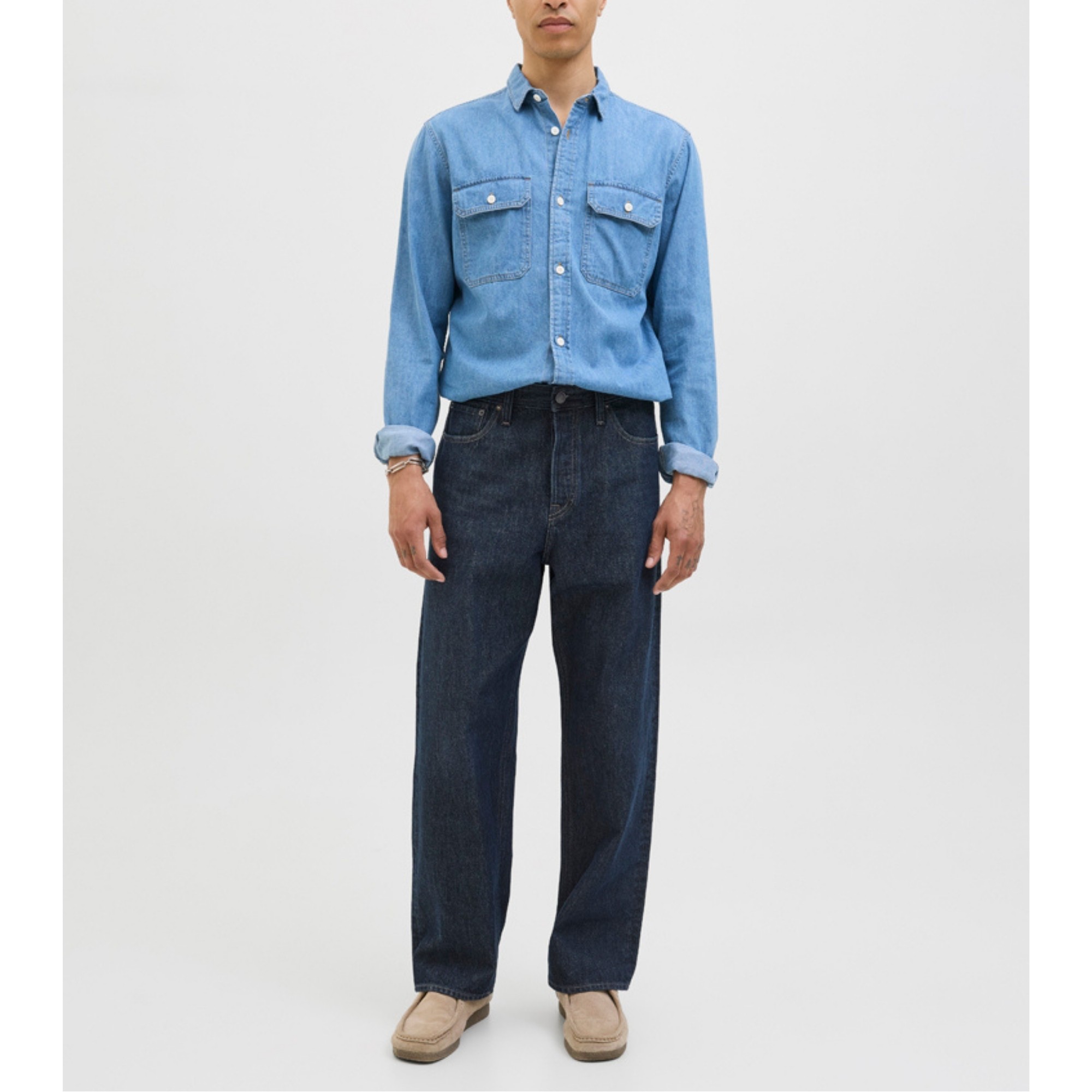 JACK & JONES Platūs džinsai vyrams, Mėlyna, Alex 7