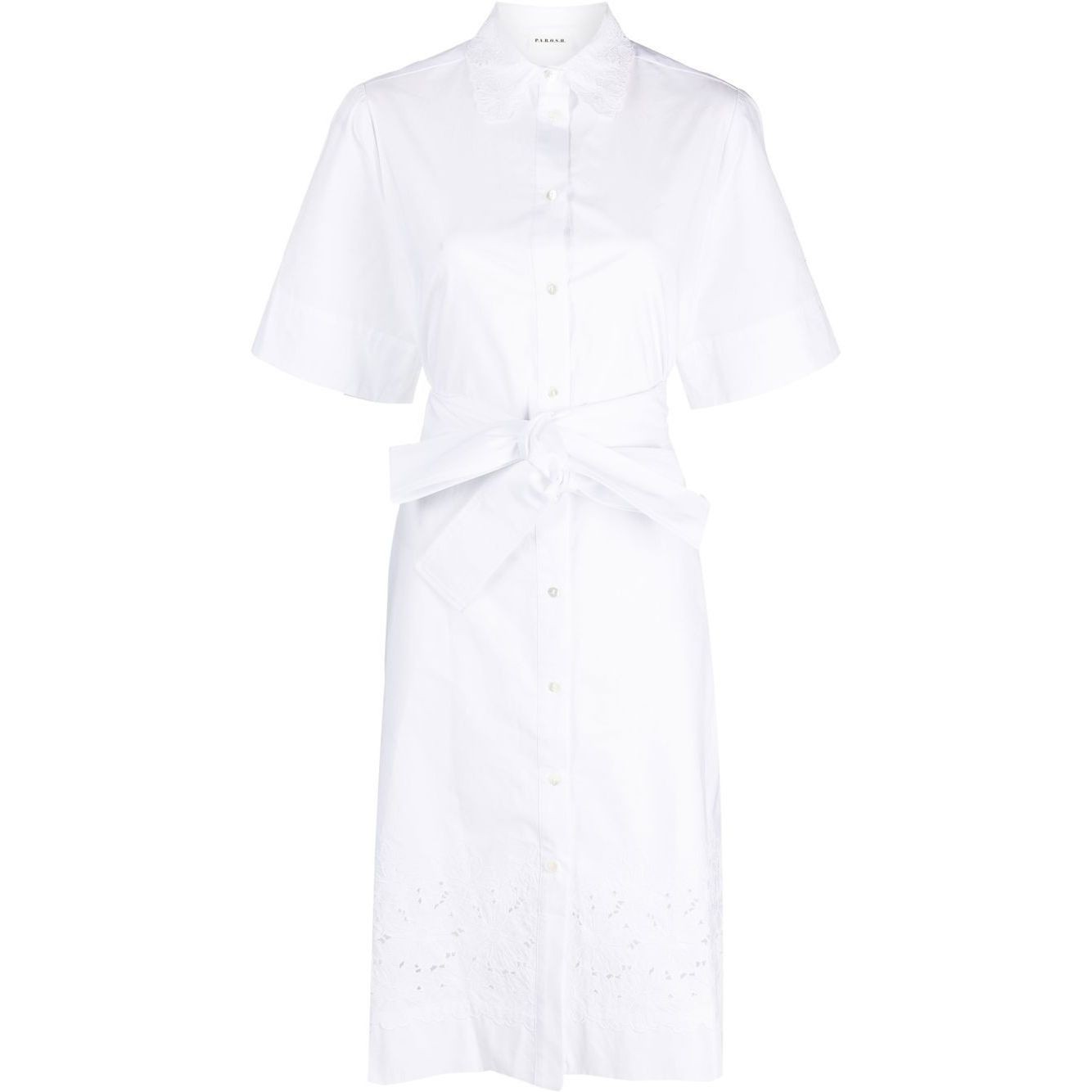 PAROSH Midi suknelė moterims, Balta, Shirted dress