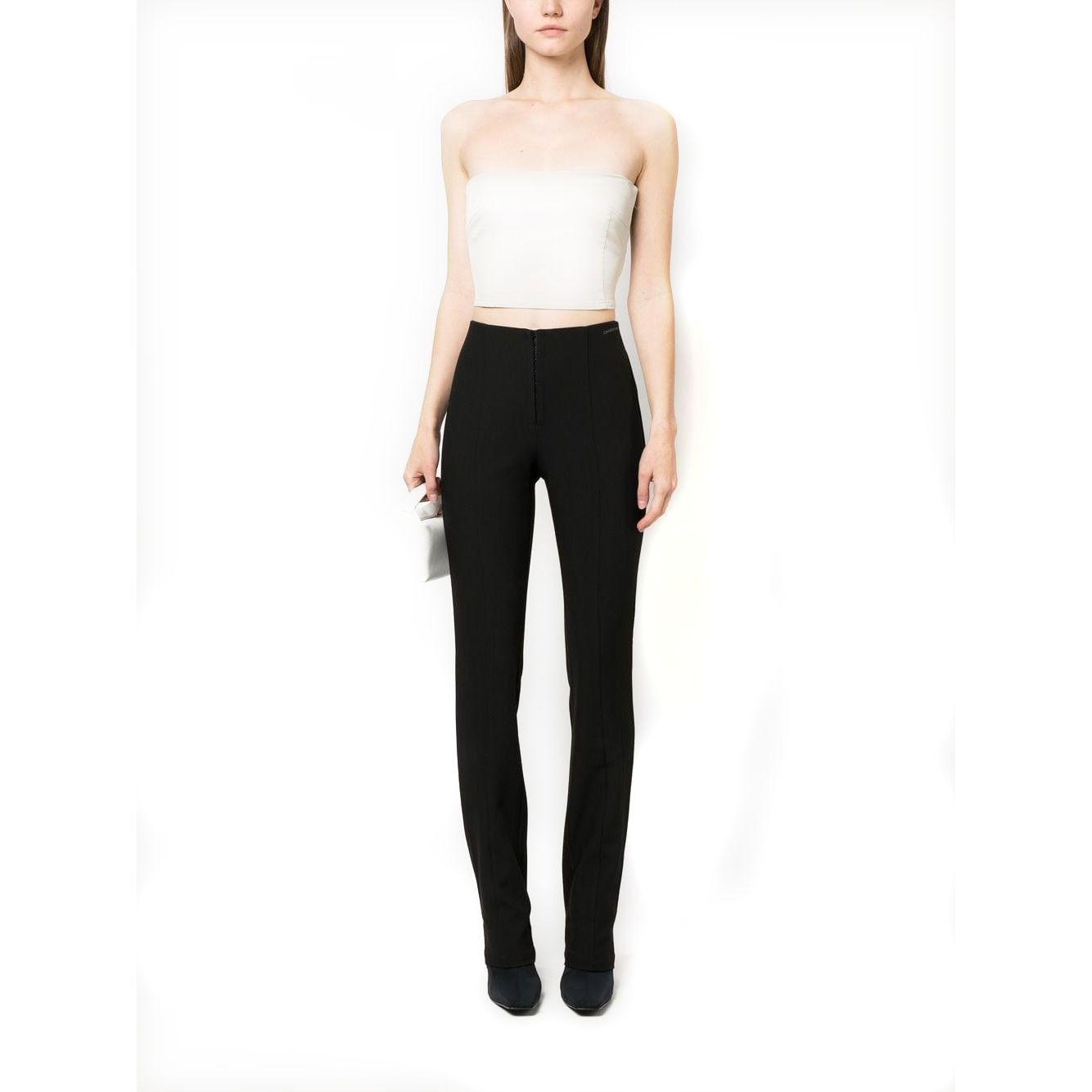 CALVIN KLEIN JEANS Formalios kelnės moterims, Juoda, Slim fit high waist pants 3