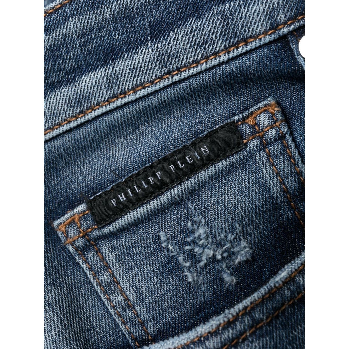 PHILIPP PLEIN Tiesūs džinsai -vyrams, Mėlyna, Denim Trousers Super Straight 2