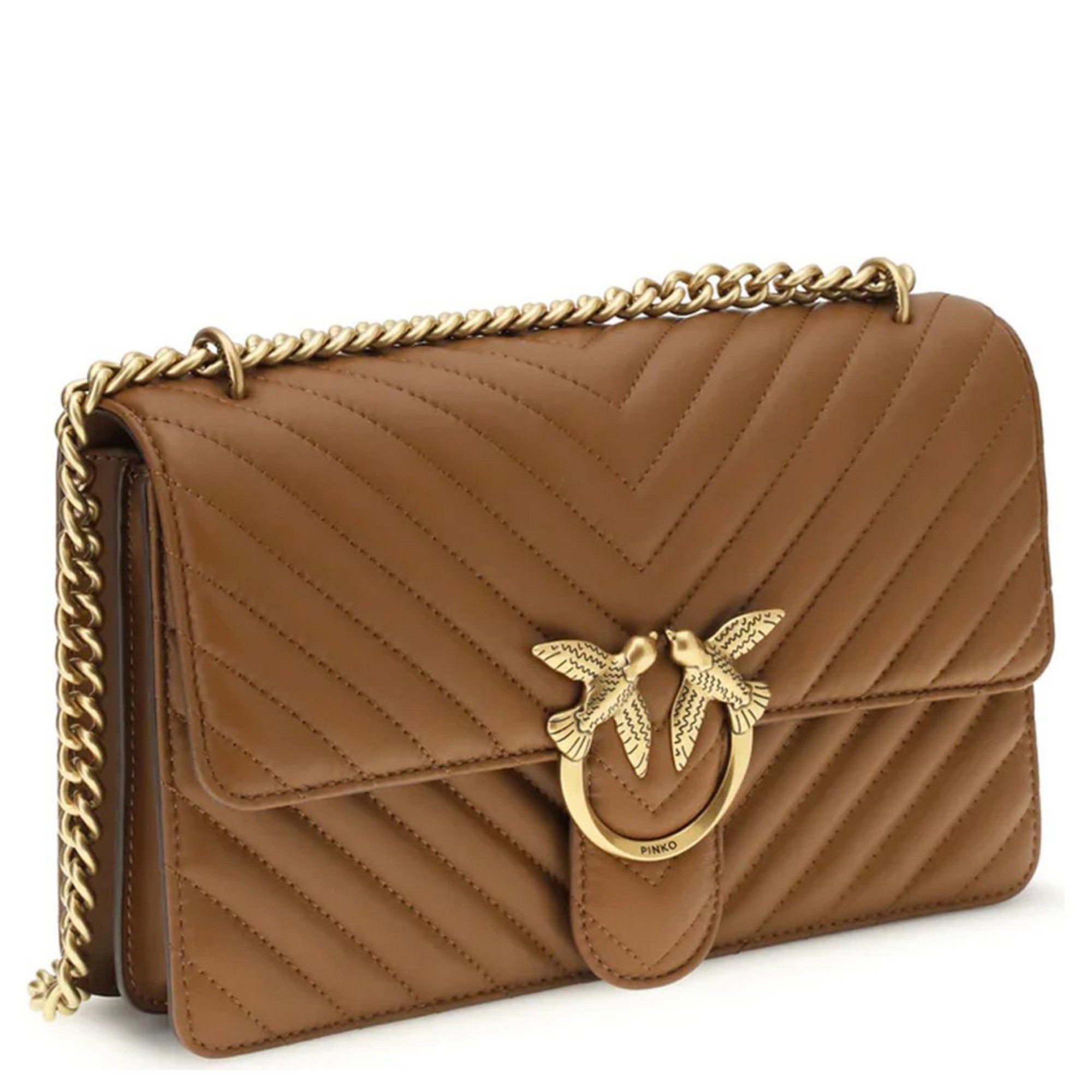 PINKO Rankinė per petį moterims, Ruda, Love one classic dc bag 1