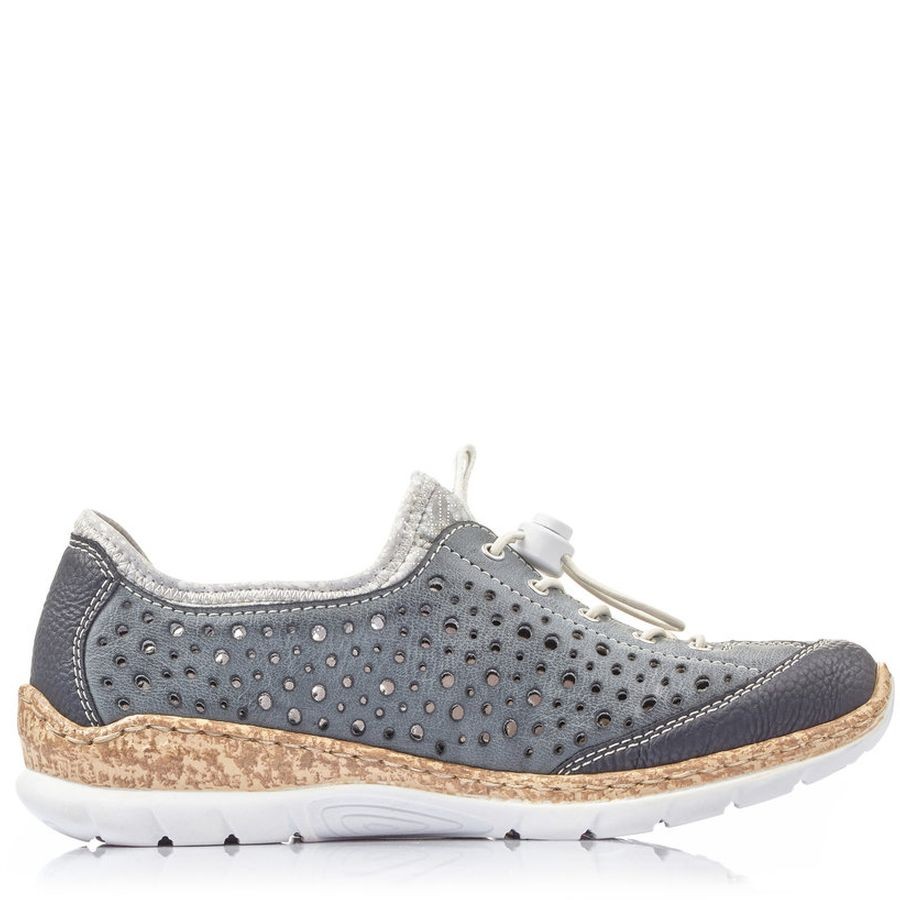 RIEKER Laisvalaikio bateliai moterims, Mėlyna, LEISURE 5