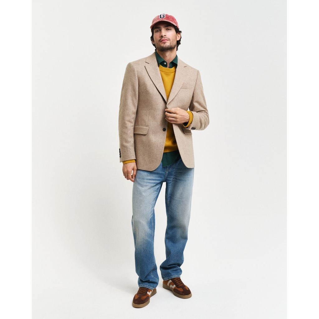 GANT Švarkas vyrams, Ruda, Slim herringbone suit blazer 5