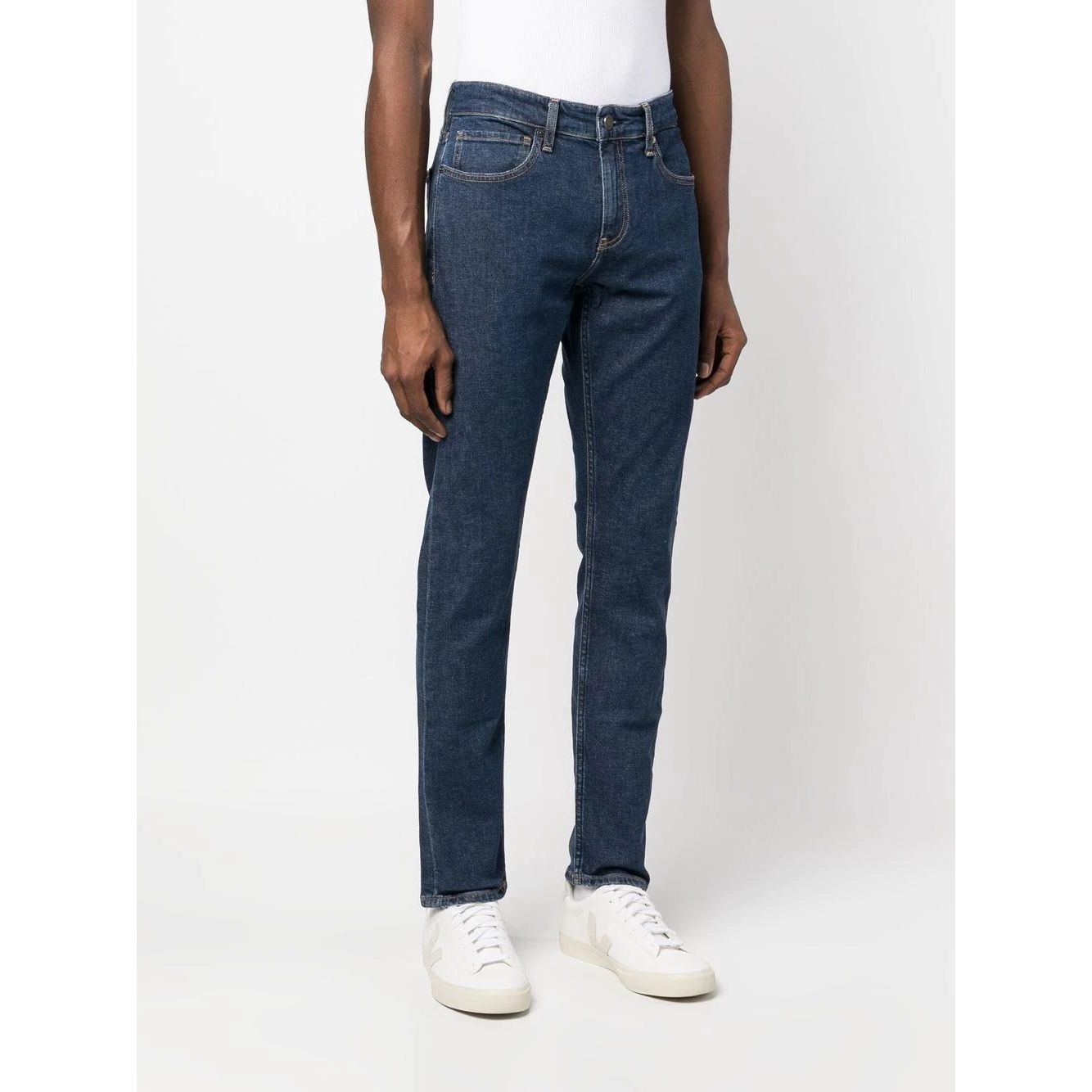 CALVIN KLEIN Aptempti džinsai vyrams, Mėlyna, Slim fit dark blue 2