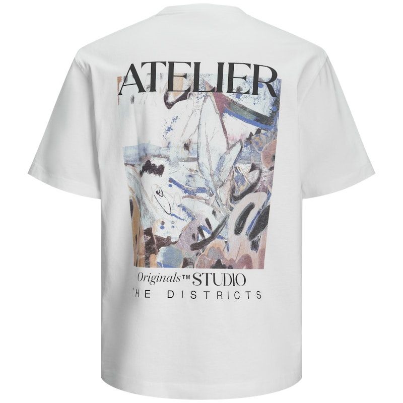 JACK & JONES Marškinėliai vyrams, Balta, Brooklyn graphic back tee 2