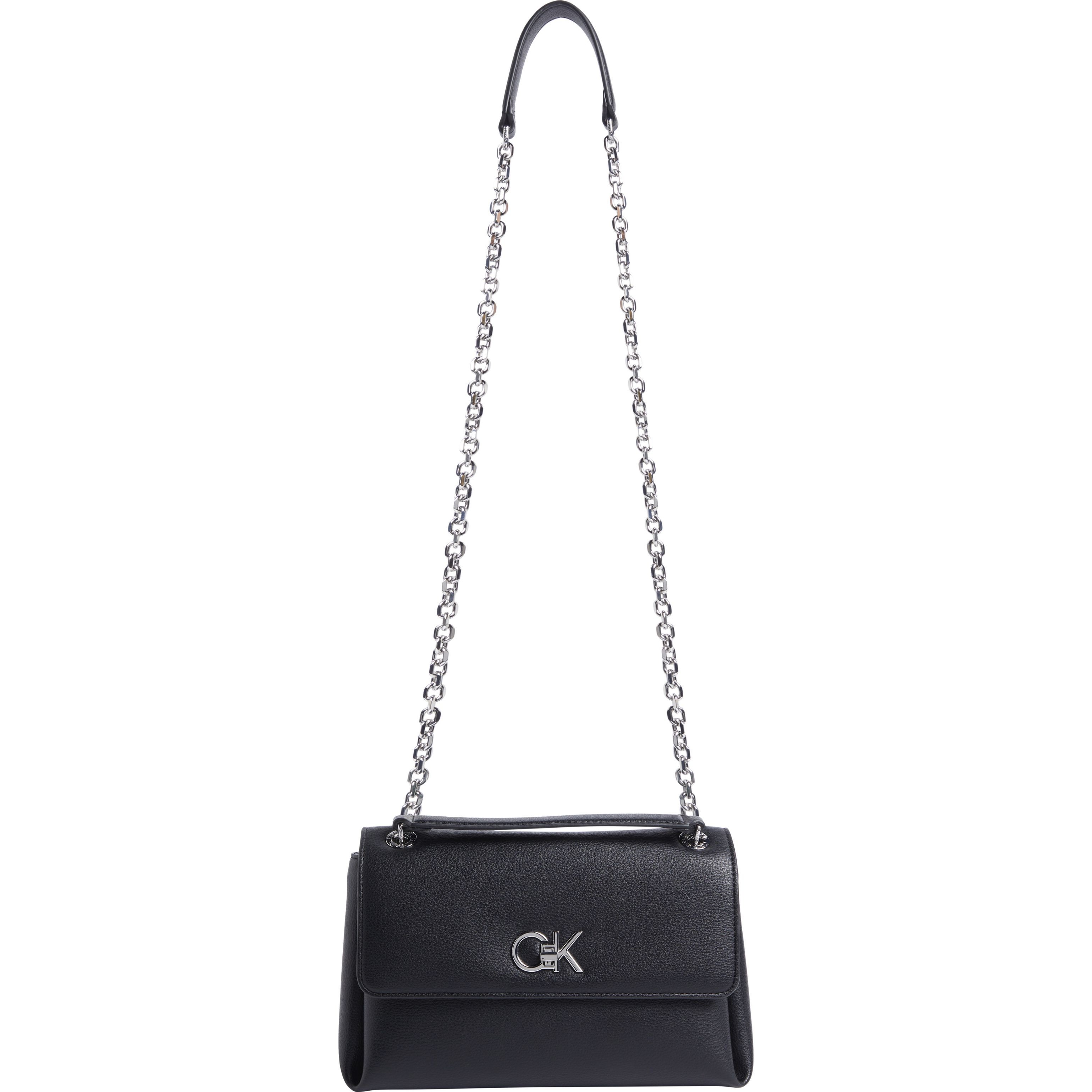 CALVIN KLEIN Rankinė per petį moterims, Juoda, Re-lock shoulder bag 5