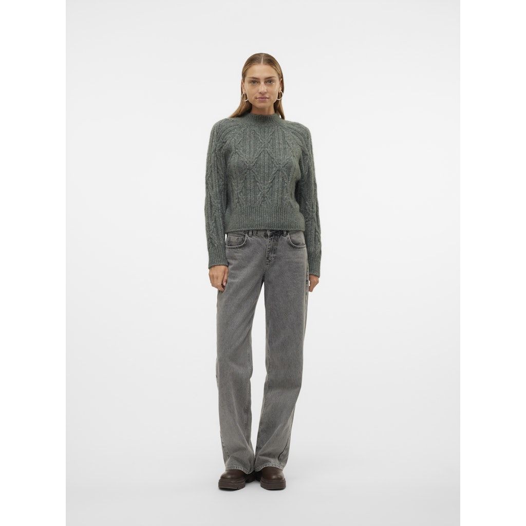 VERO MODA Megztinis su kaklu moterims, Žalia, Baily highneck pullover 6
