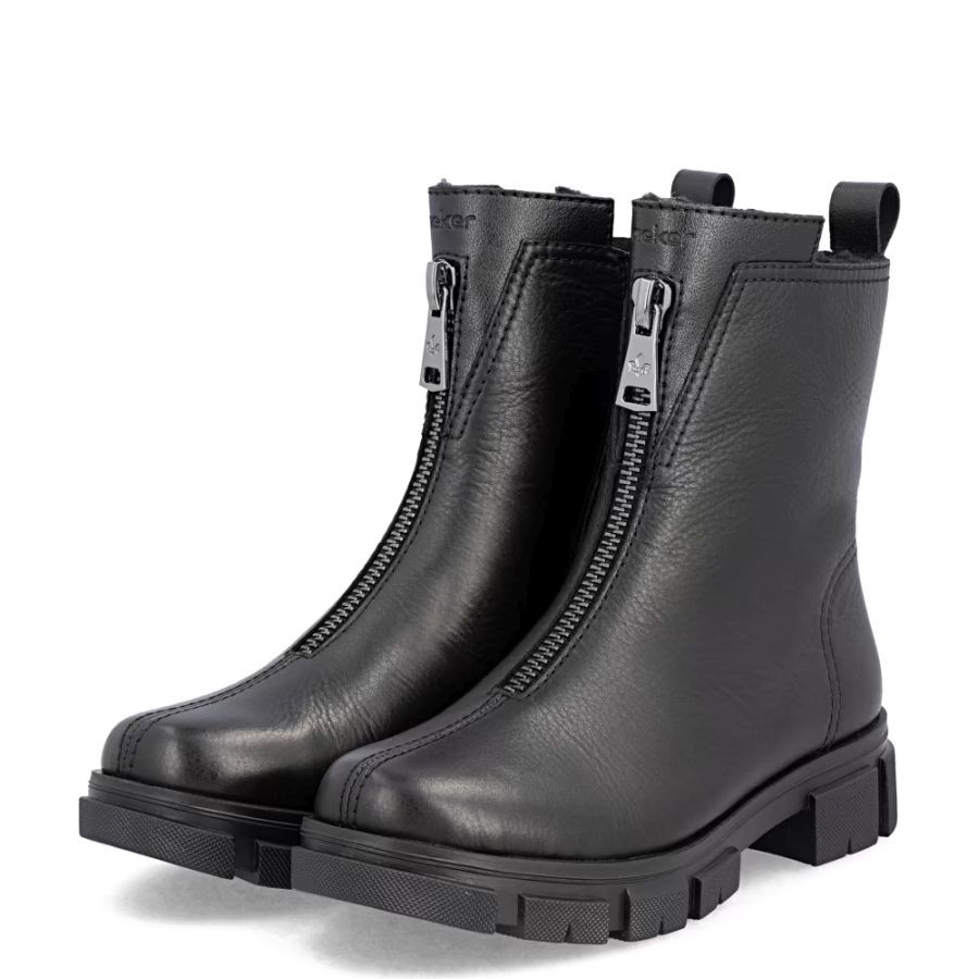 RIEKER Aulinukai moterims, Juoda, Booties 4