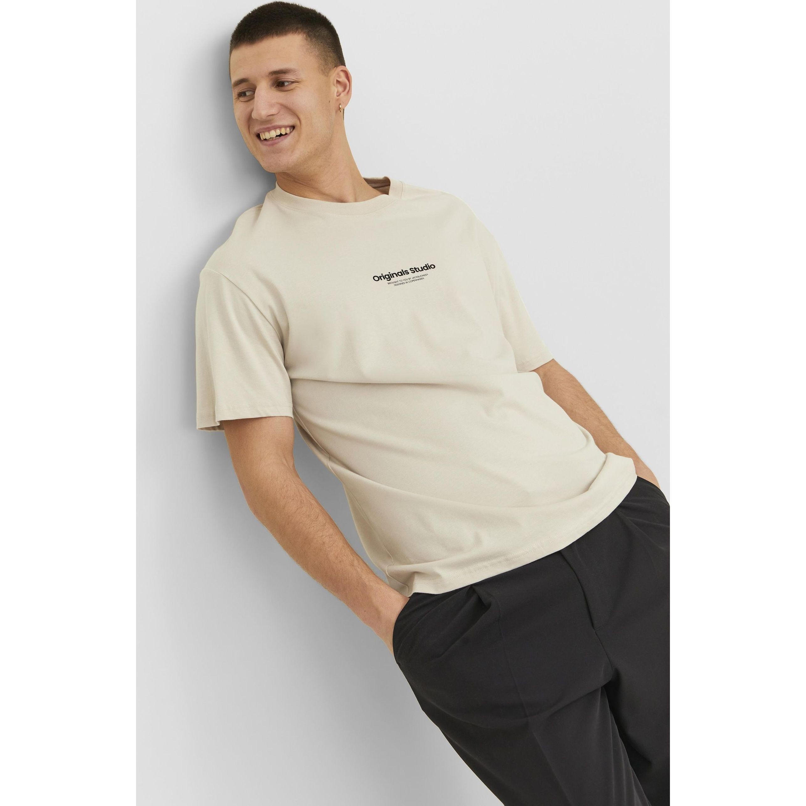 JACK & JONES Marškinėliai vyrams, Smėlio, JORVESTERBRO TEE SS 7